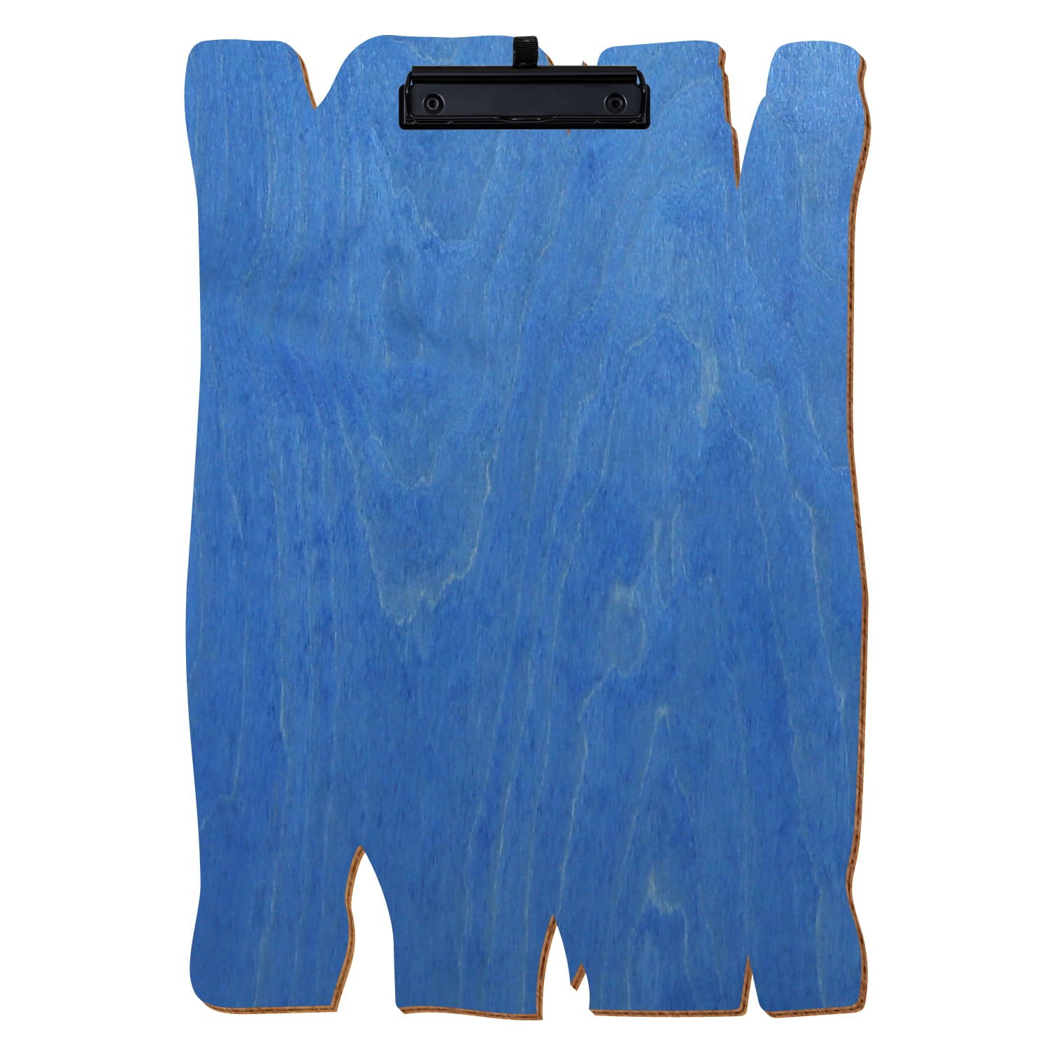Klemmbrett Holzbrettform Kornblumenblau A3 hochkant Stifthalter Bügelklemme schwarz