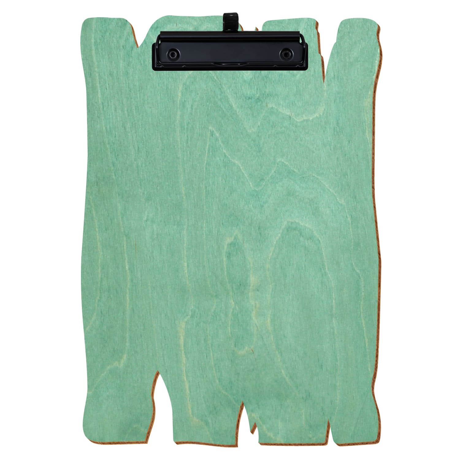 Klemmbrett Holzbrettform Minzgrün A4 hochkant Stifthalter Bügelklemme schwarz