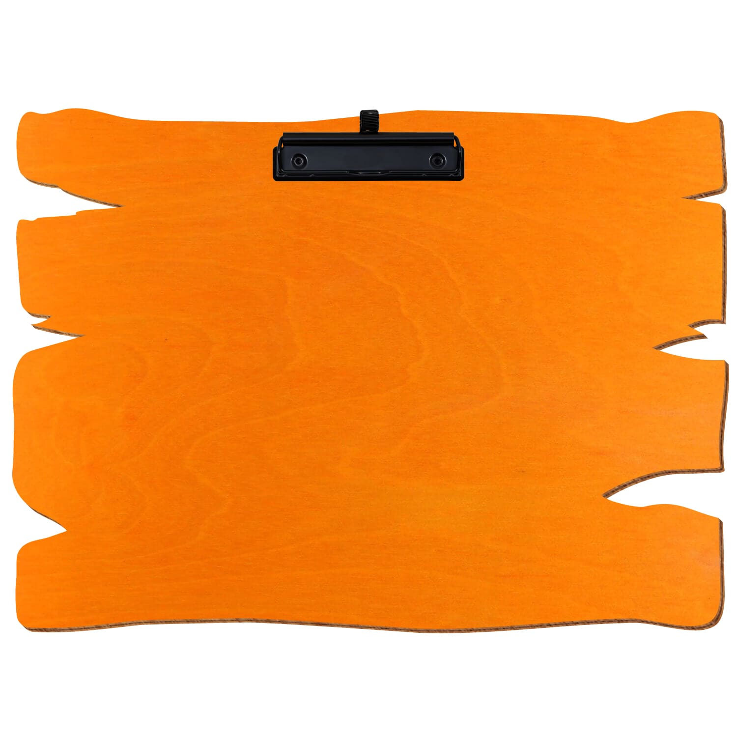 Klemmbrett Holzbrettform Orange A3 querkant Stifthalter Bügelklemme schwarz
