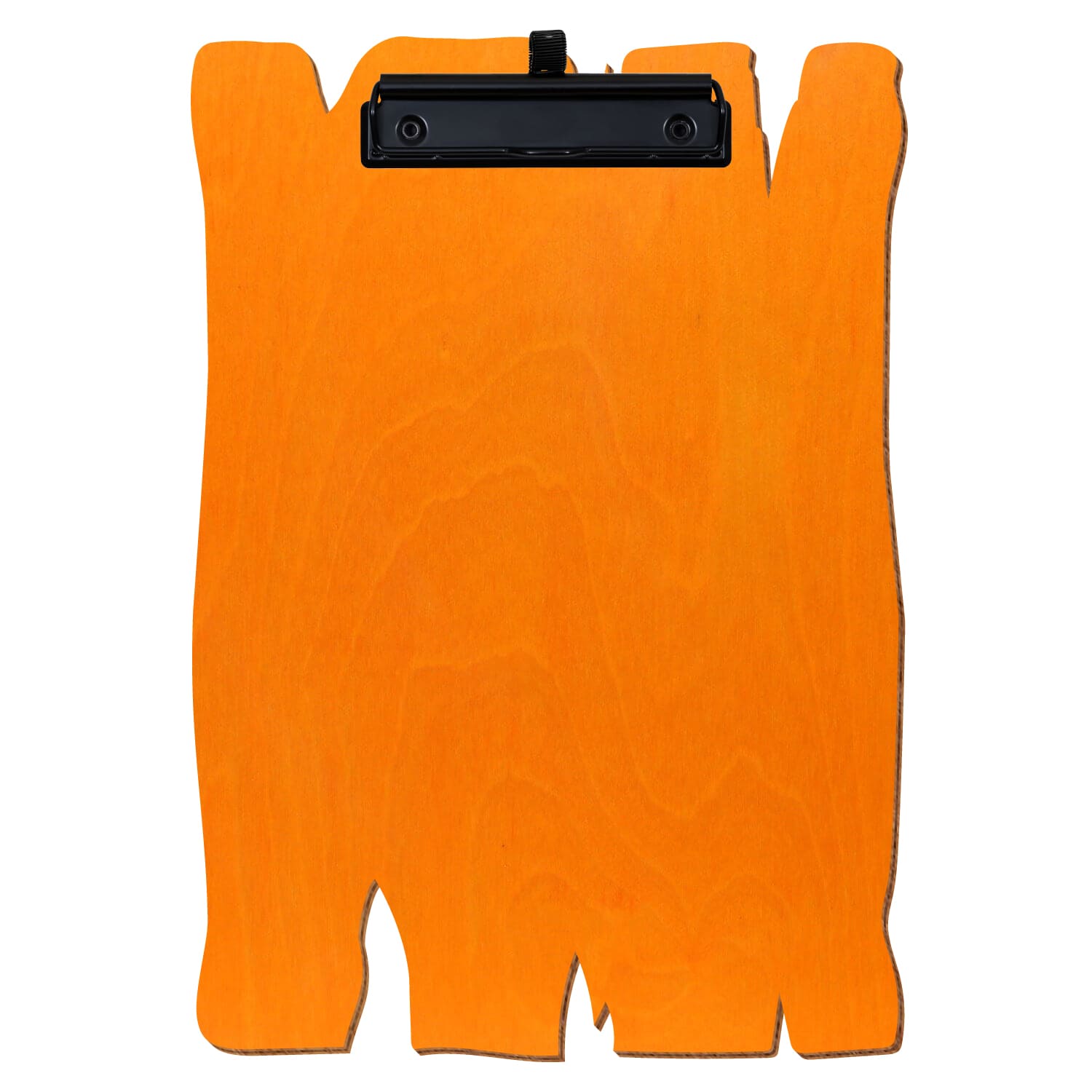 Klemmbrett Holzbrettform Orange A4 hochkant Stifthalter Bügelklemme schwarz