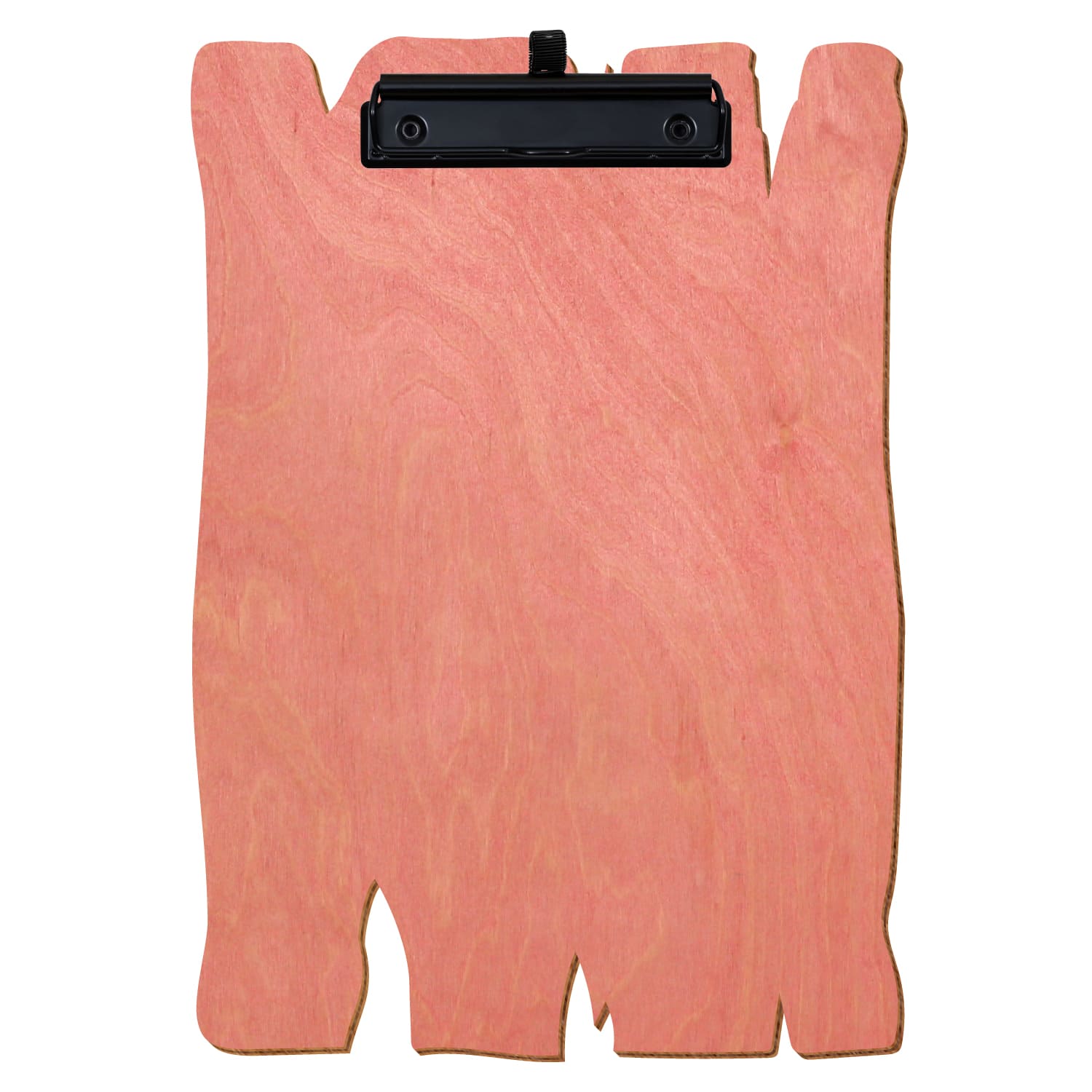 Klemmbrett Holzbrettform Rosa A4 hochkant Stifthalter Bügelklemme schwarz