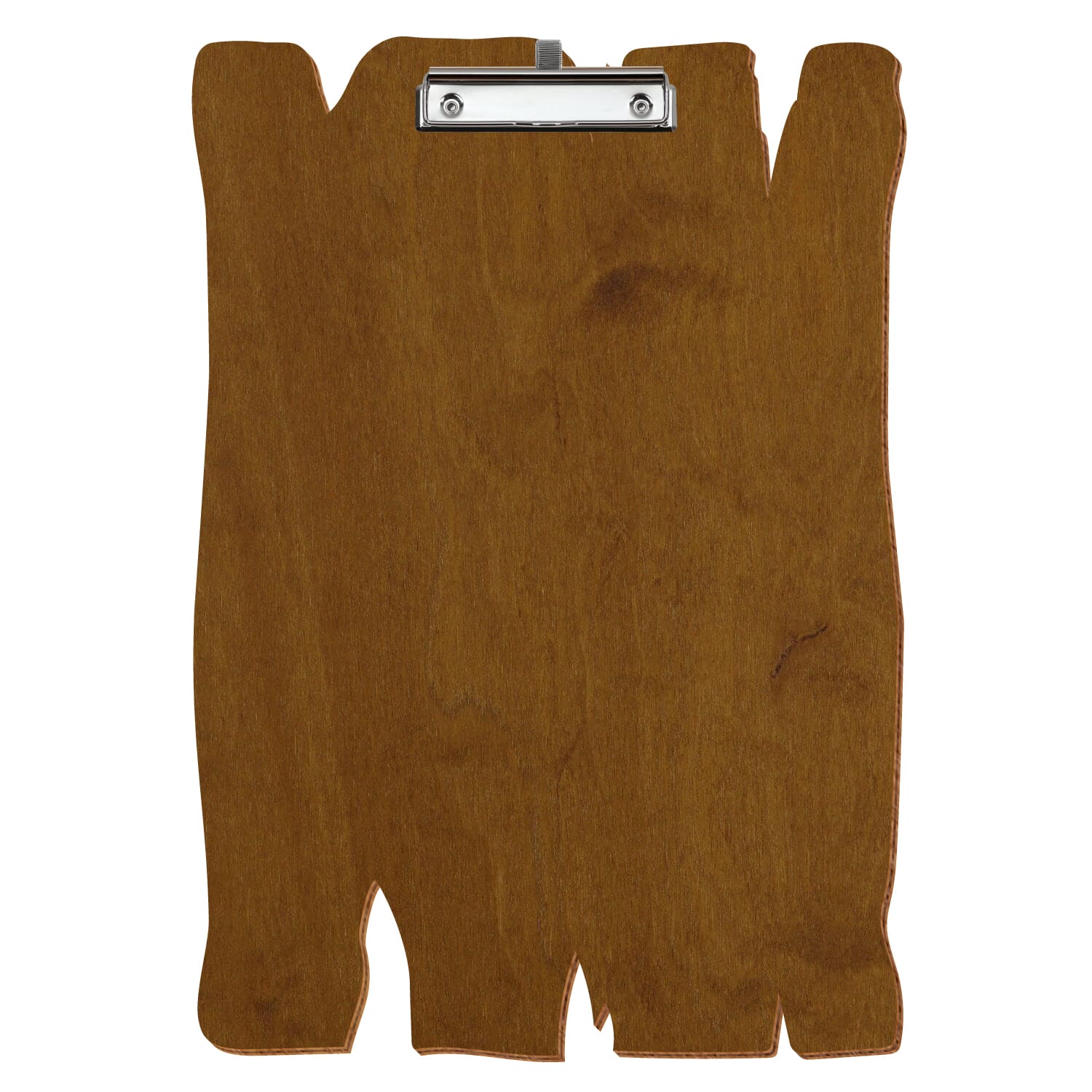 Klemmbrett Holzbrettform Teak A3 hochkant Stifthalter Bügelklemme silber