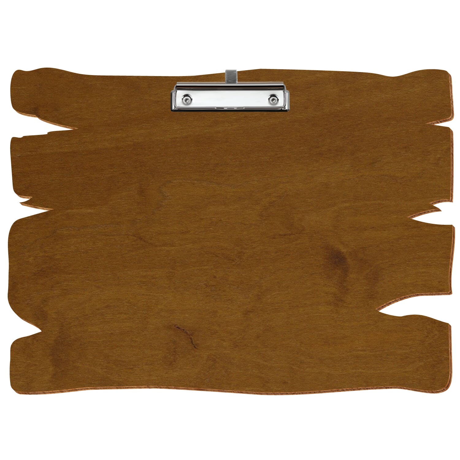 Klemmbrett Holzbrettform Teak A3 querkant Stifthalter Bügelklemme silber
