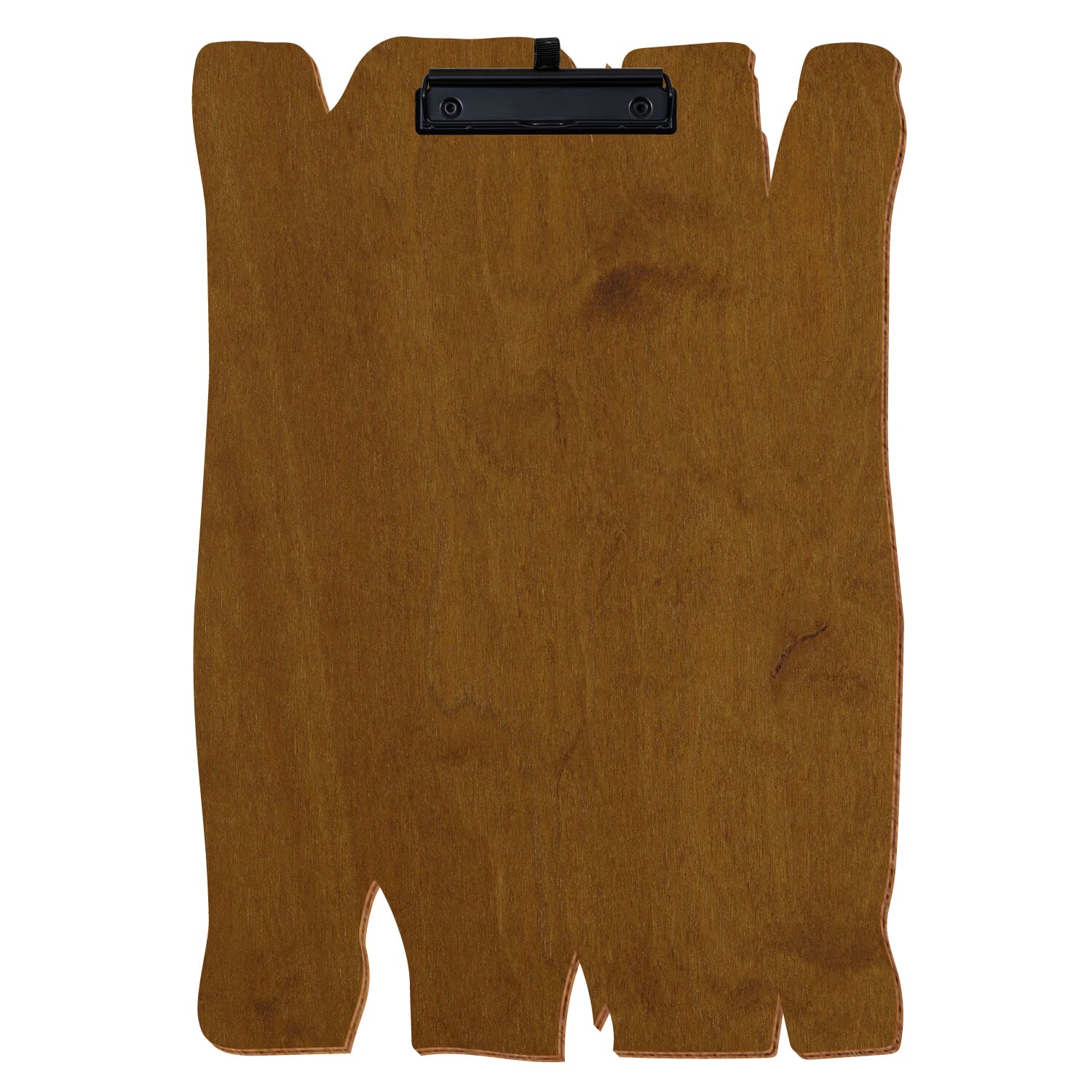 Klemmbrett Holzbrettform Teak A3 hochkant Stifthalter Bügelklemme schwarz