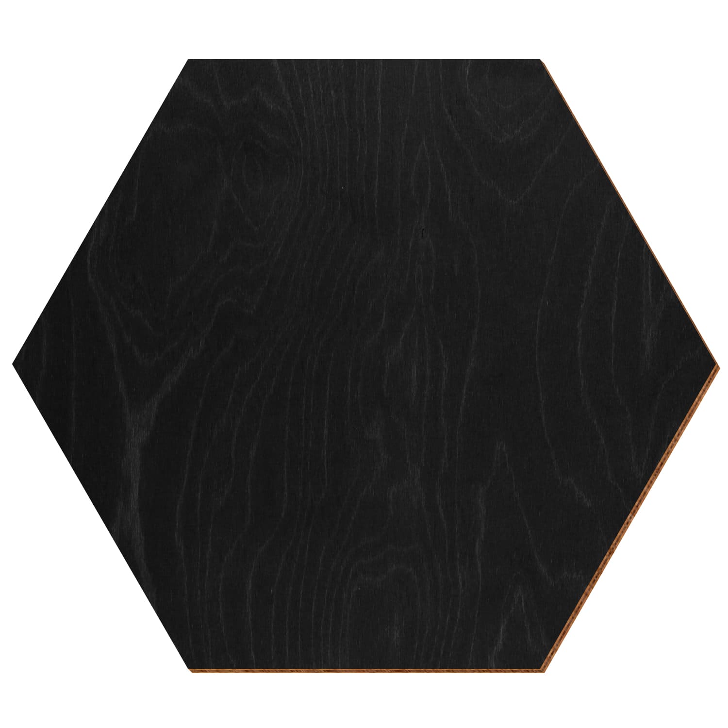 Hexagon Birke Holz Zuschnitt Anthrazit 3-50cm