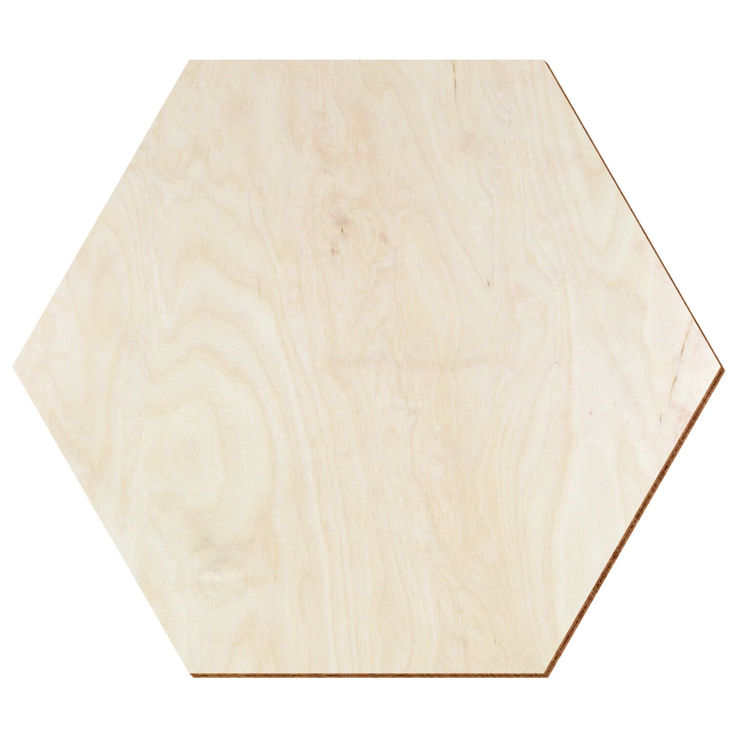 Hexagon Birke natur Holz Zuschnitt 3-50cm
