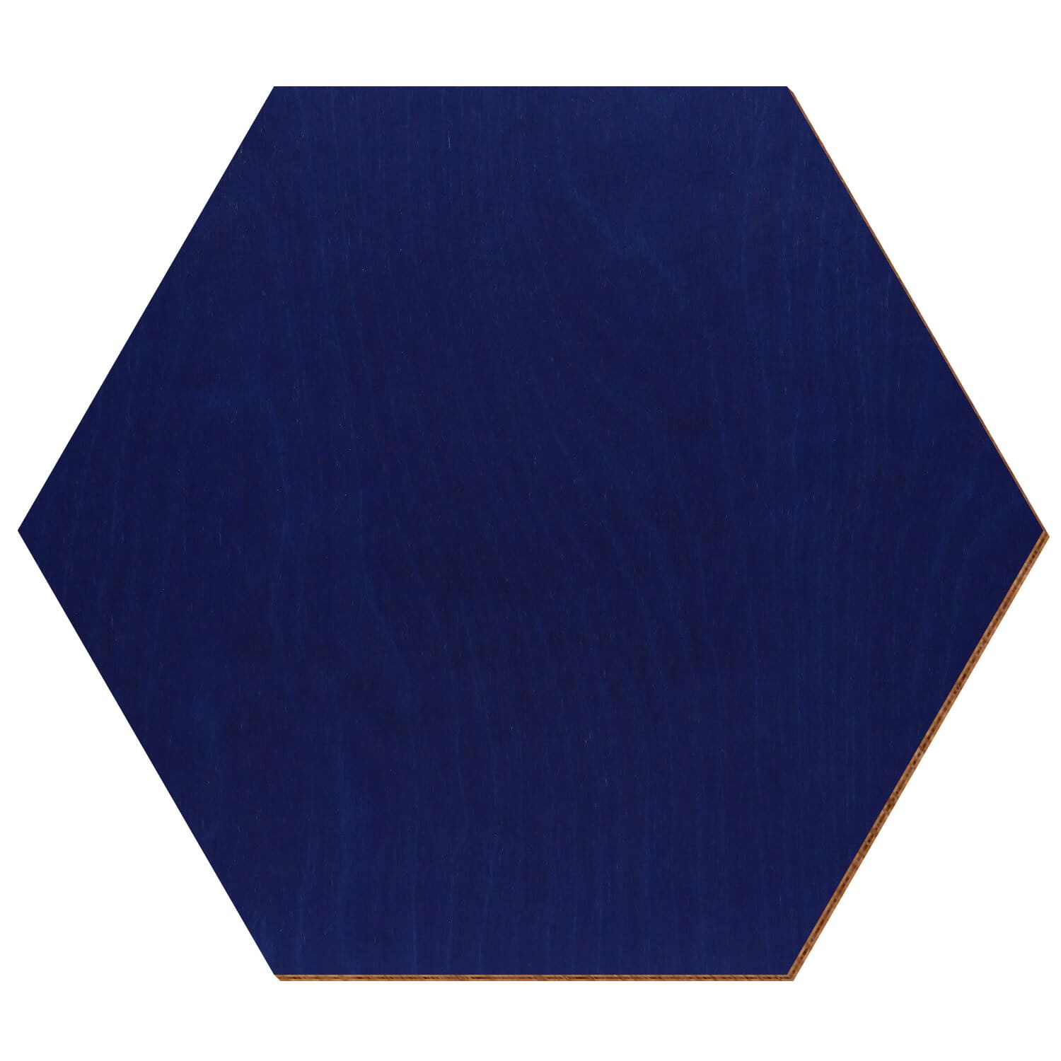 Hexagon Birke Holz Zuschnitt Dunkelblau 3-50cm
