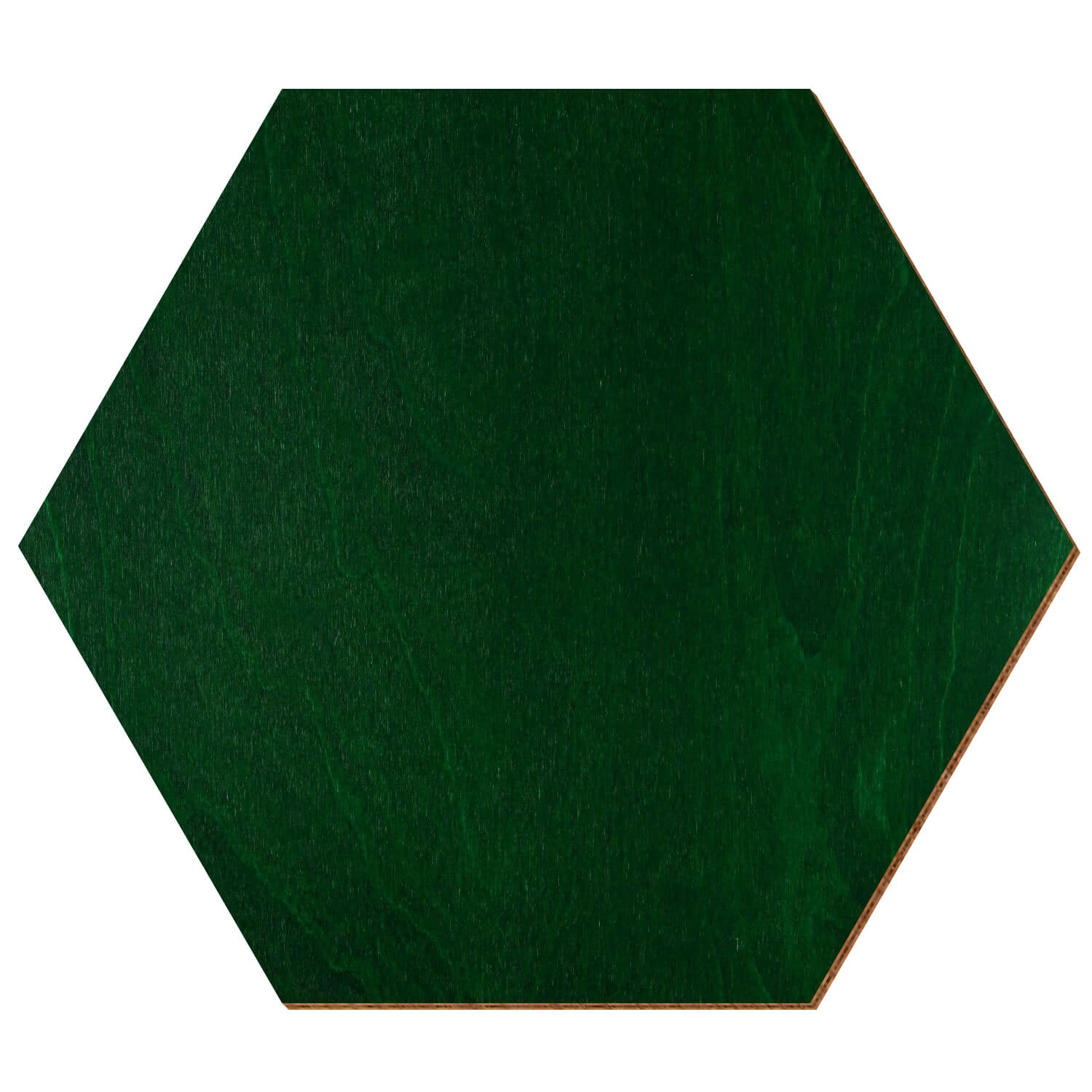 Hexagon Birke Holz Zuschnitt Dunkelgrün 3-50cm
