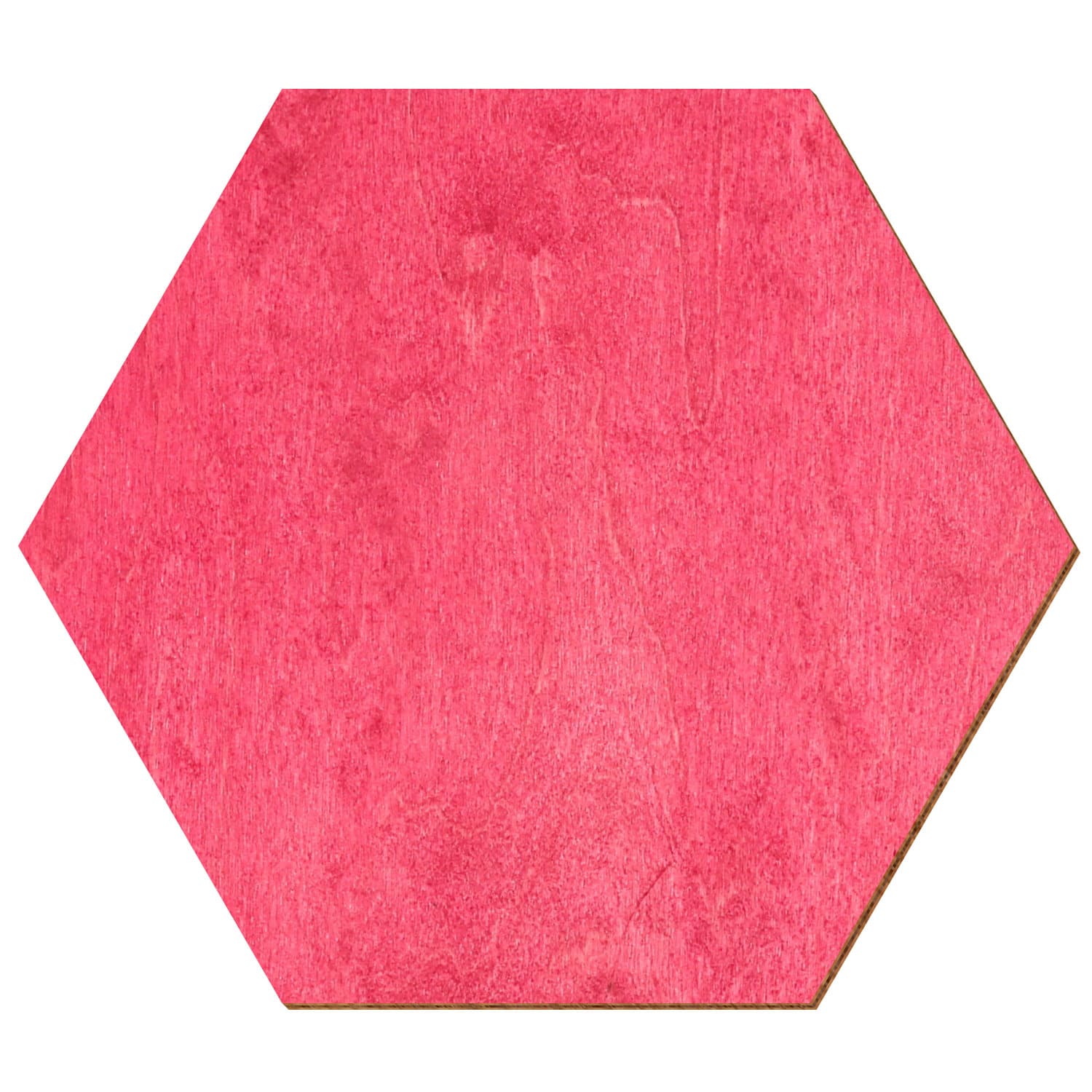 Hexagon Birke Holz Zuschnitt Dunkelpink 3-50cm
