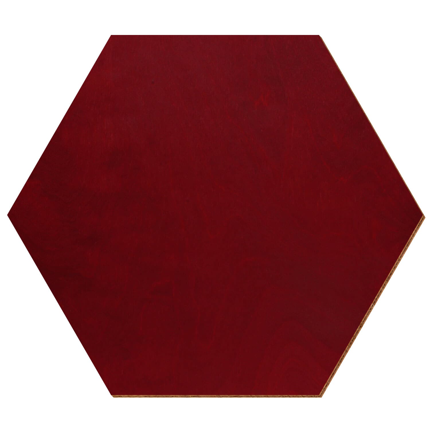 Hexagon Birke Holz Zuschnitt Dunkelrot 3-50cm