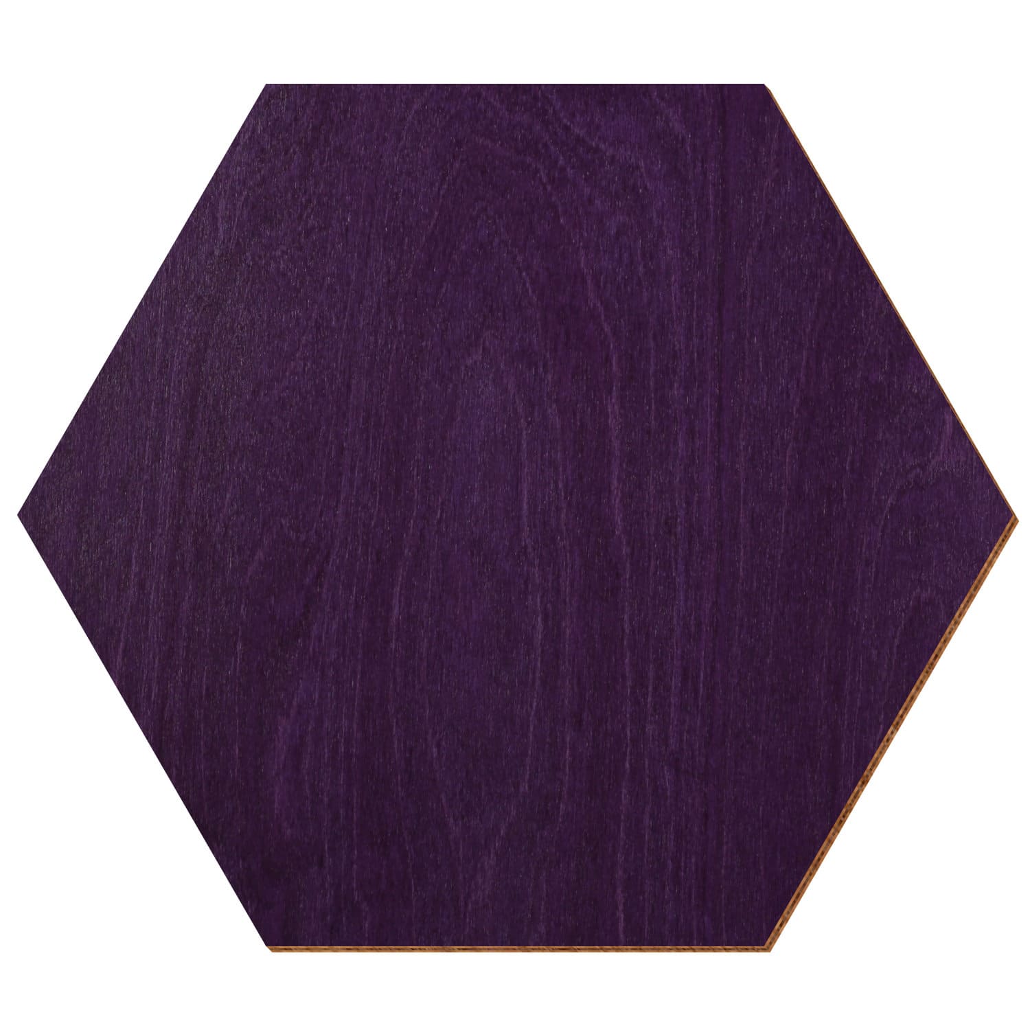 Hexagon Birke Holz Zuschnitt Lila 3-50cm