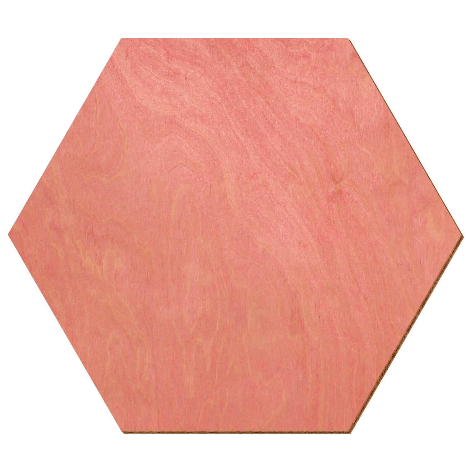 Hexagon Birke Holz Zuschnitt Rosa 3-50cm