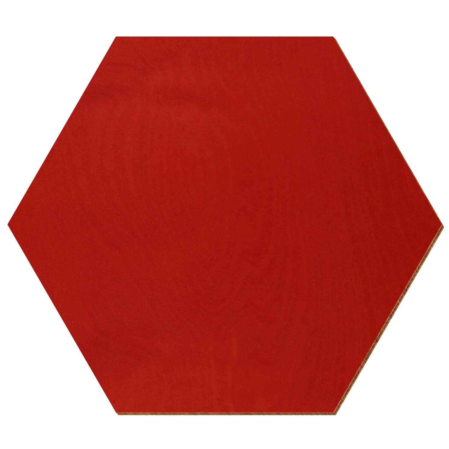 Hexagon Birke Holz Zuschnitt Rot 3-50cm