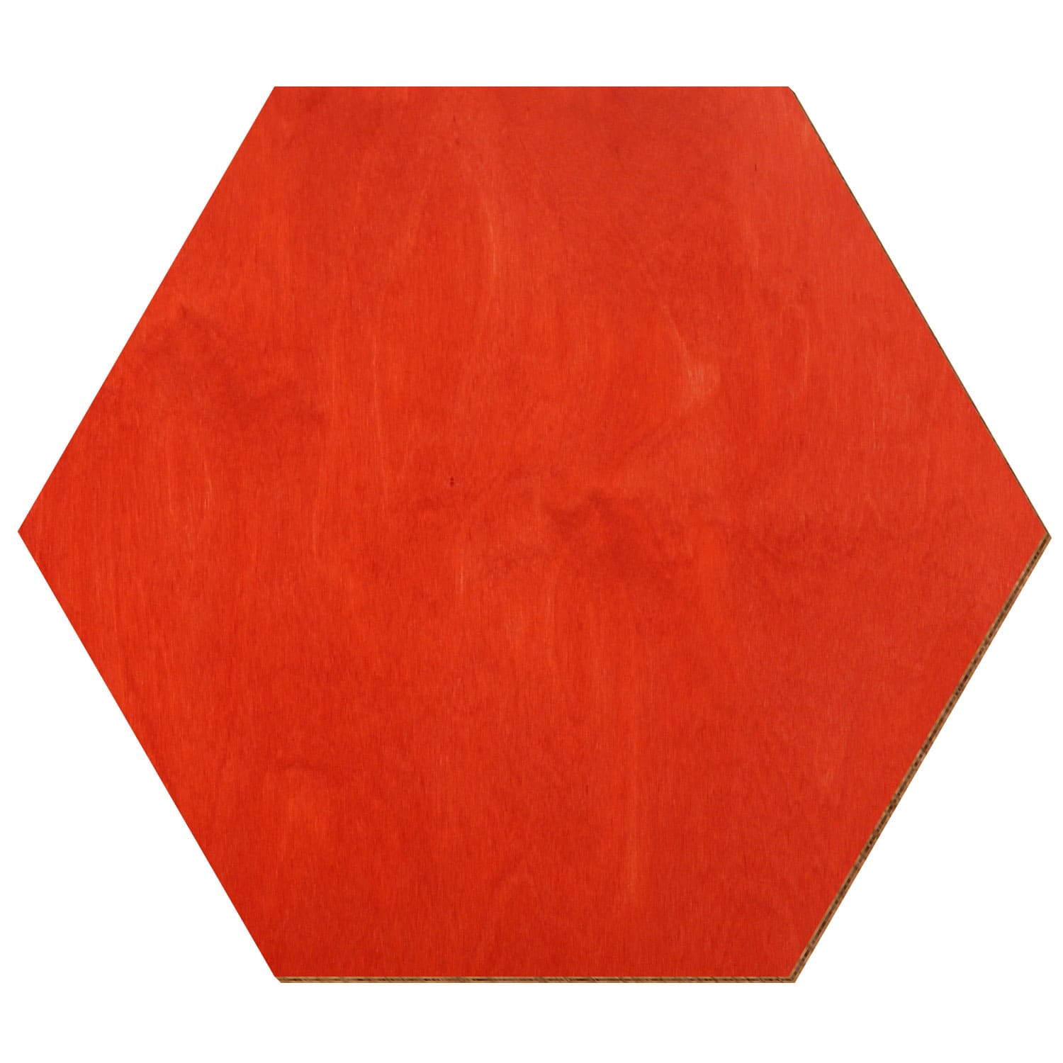Hexagon Birke Holz Zuschnitt Scharlachrot 3-50cm