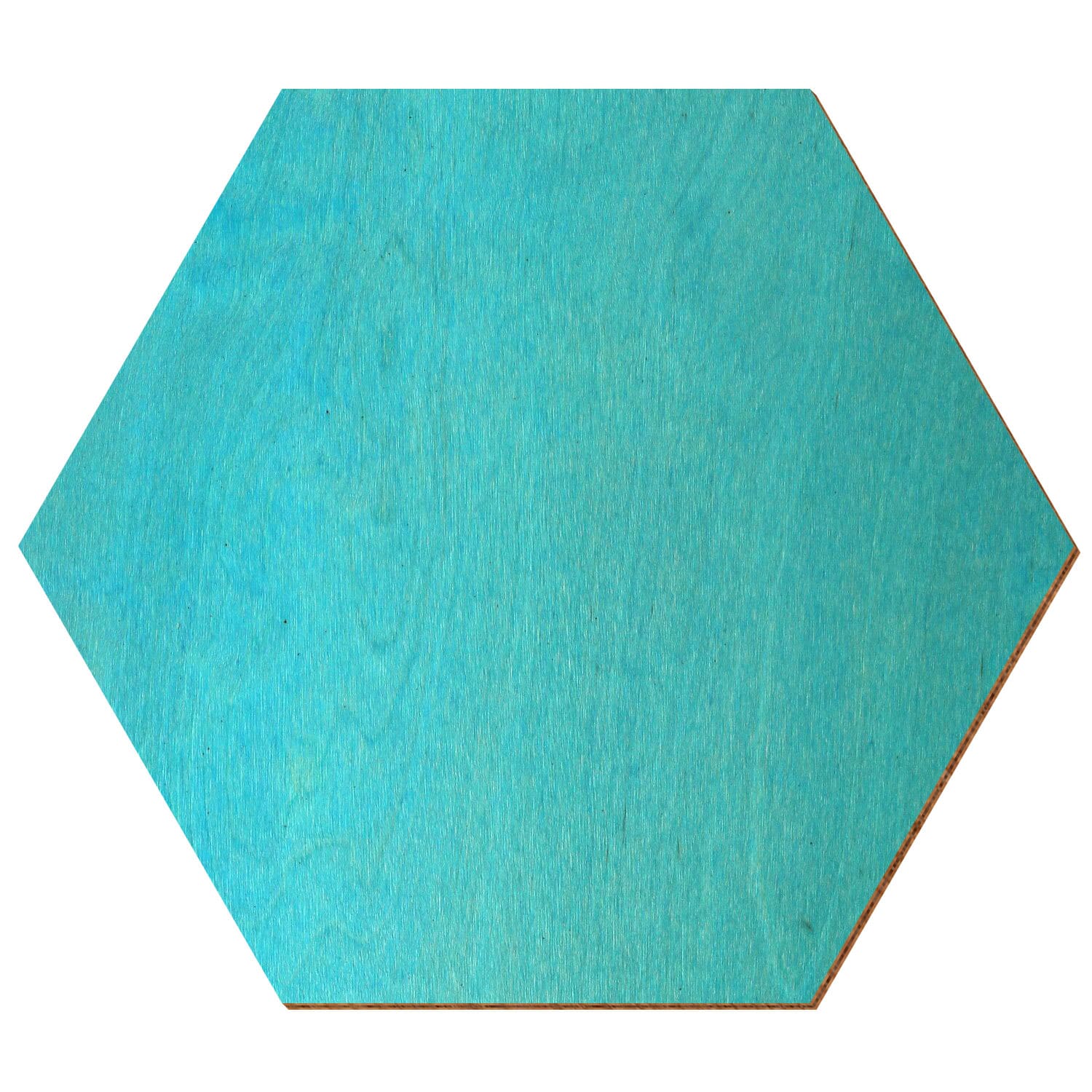 Hexagon Birke Holz Zuschnitt Türkis 3-50cm