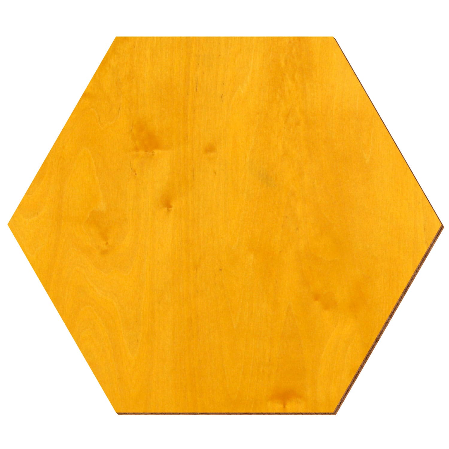 Hexagon Birke Holz Zuschnitt Zitronengelb 3-50cm