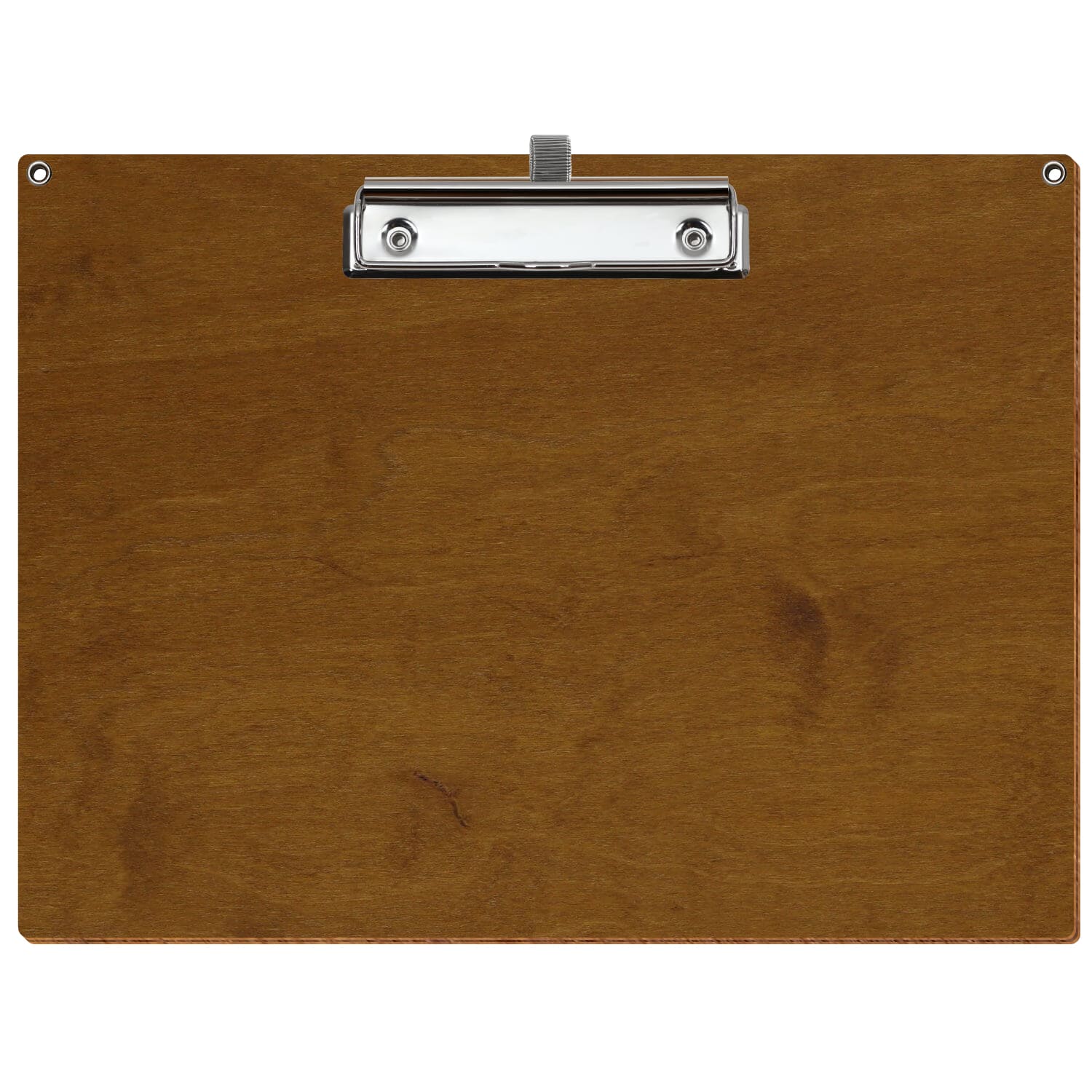 Klemmbrett Standardform Teak mit 2 Ösen A4 querkant Stifthalter Bügelklemme silber
