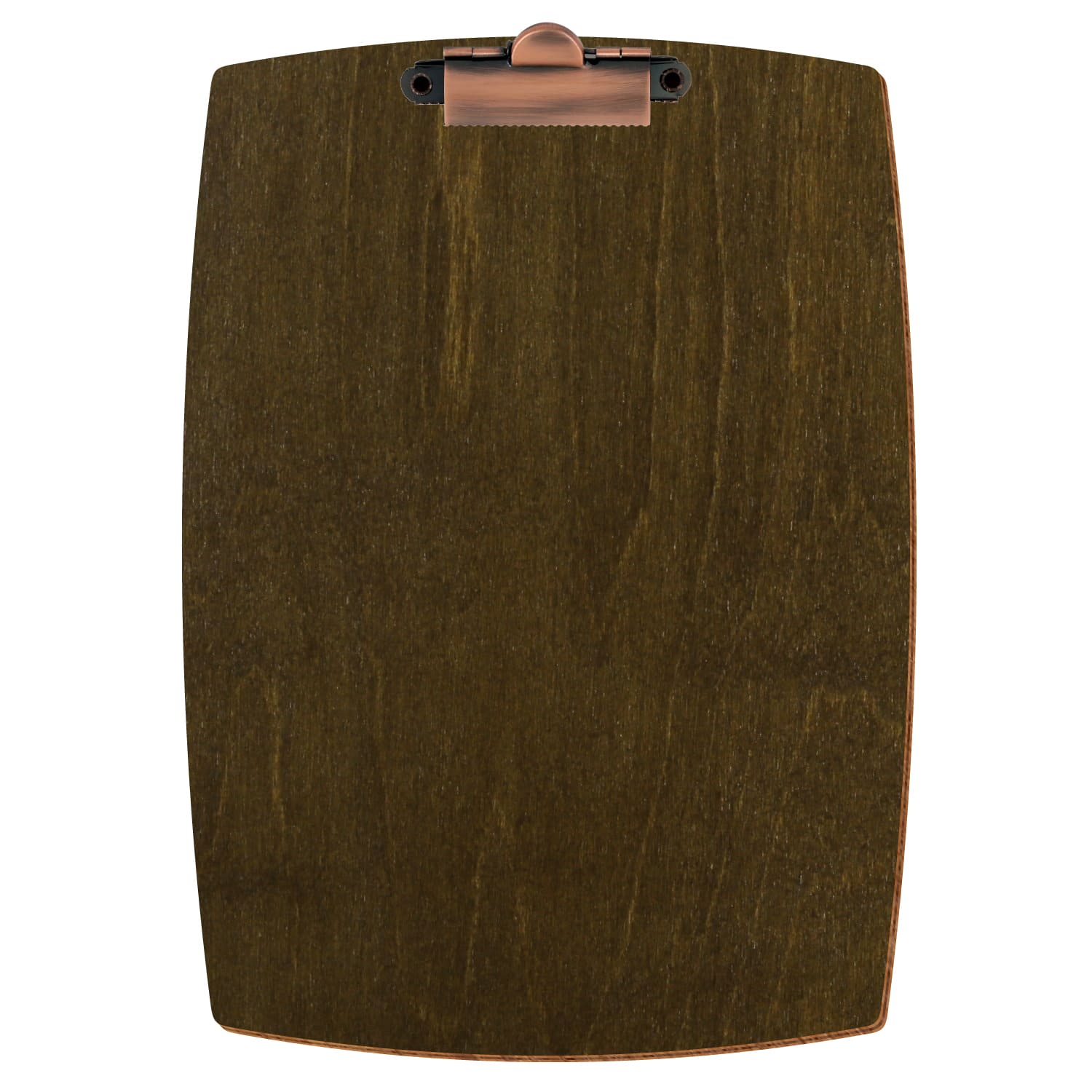 Bütic Holz-Klemmbrett konvex in der Farbe Haselnuss in A5 hochkant mit kupferfarbener Zahnklemme