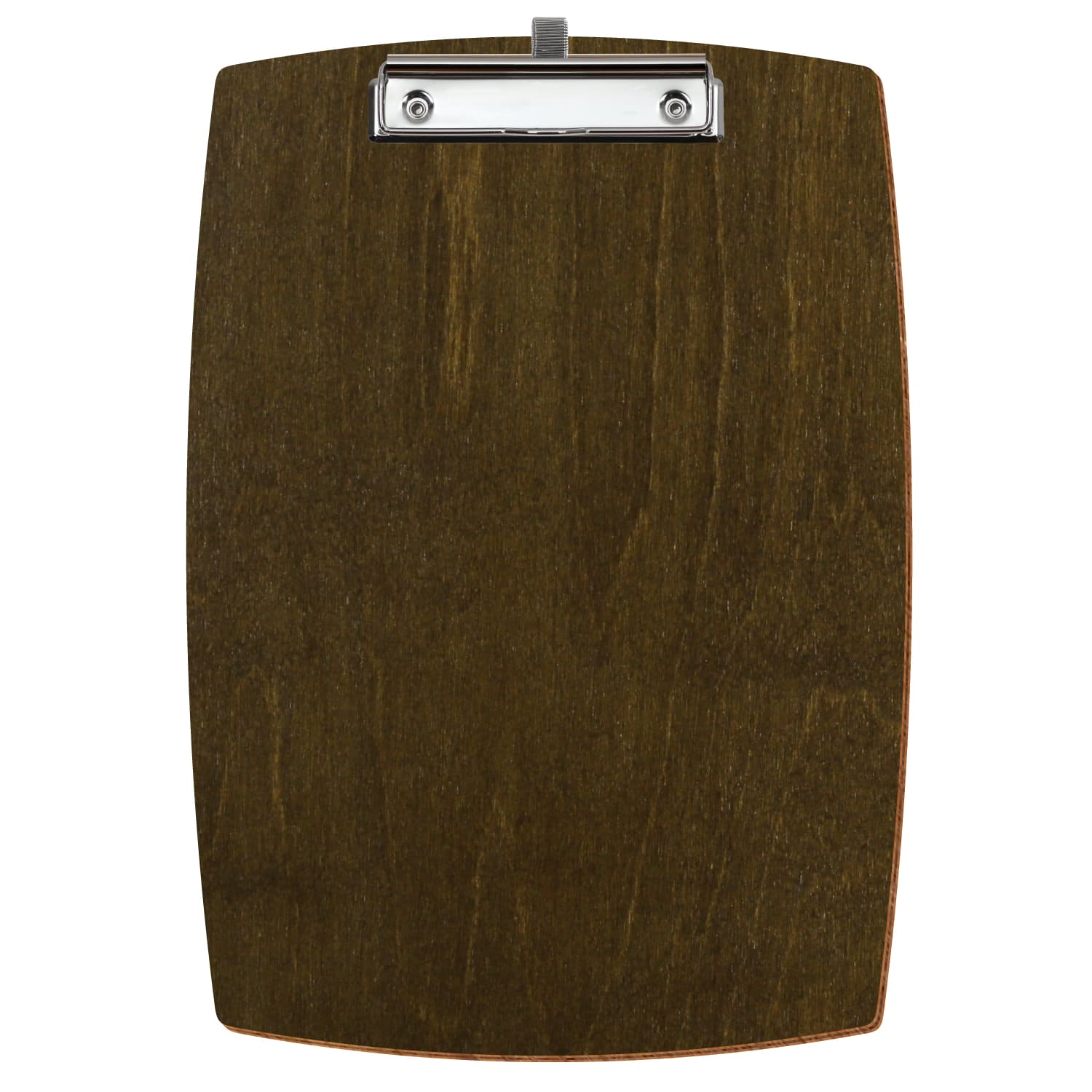 Bütic Holz-Klemmbrett konvex in der Farbe Haselnuss in A4 hochkant mit silberner Stifthalter Bügelklemme