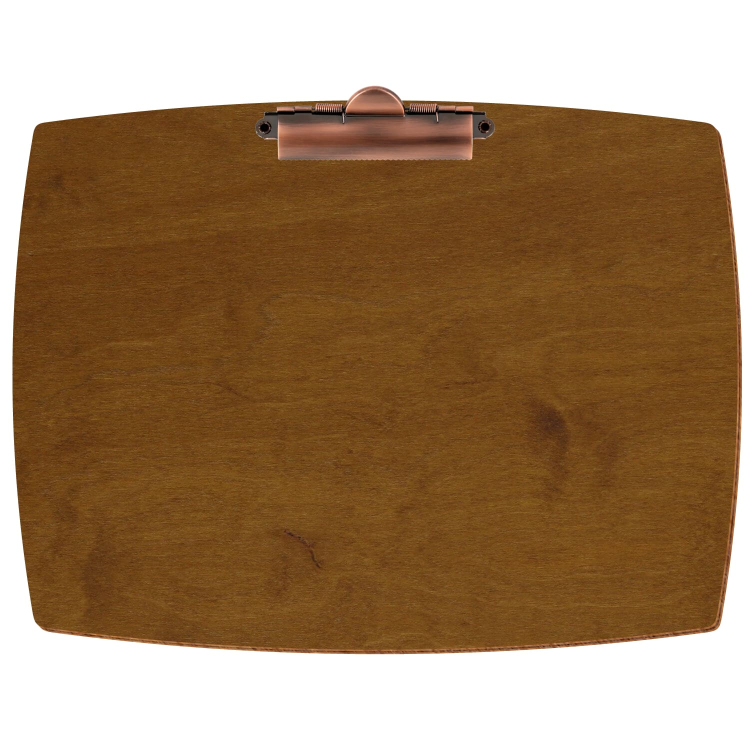 Klemmbrett konvex Teak A4 querkant Zahnklemme Kupfer