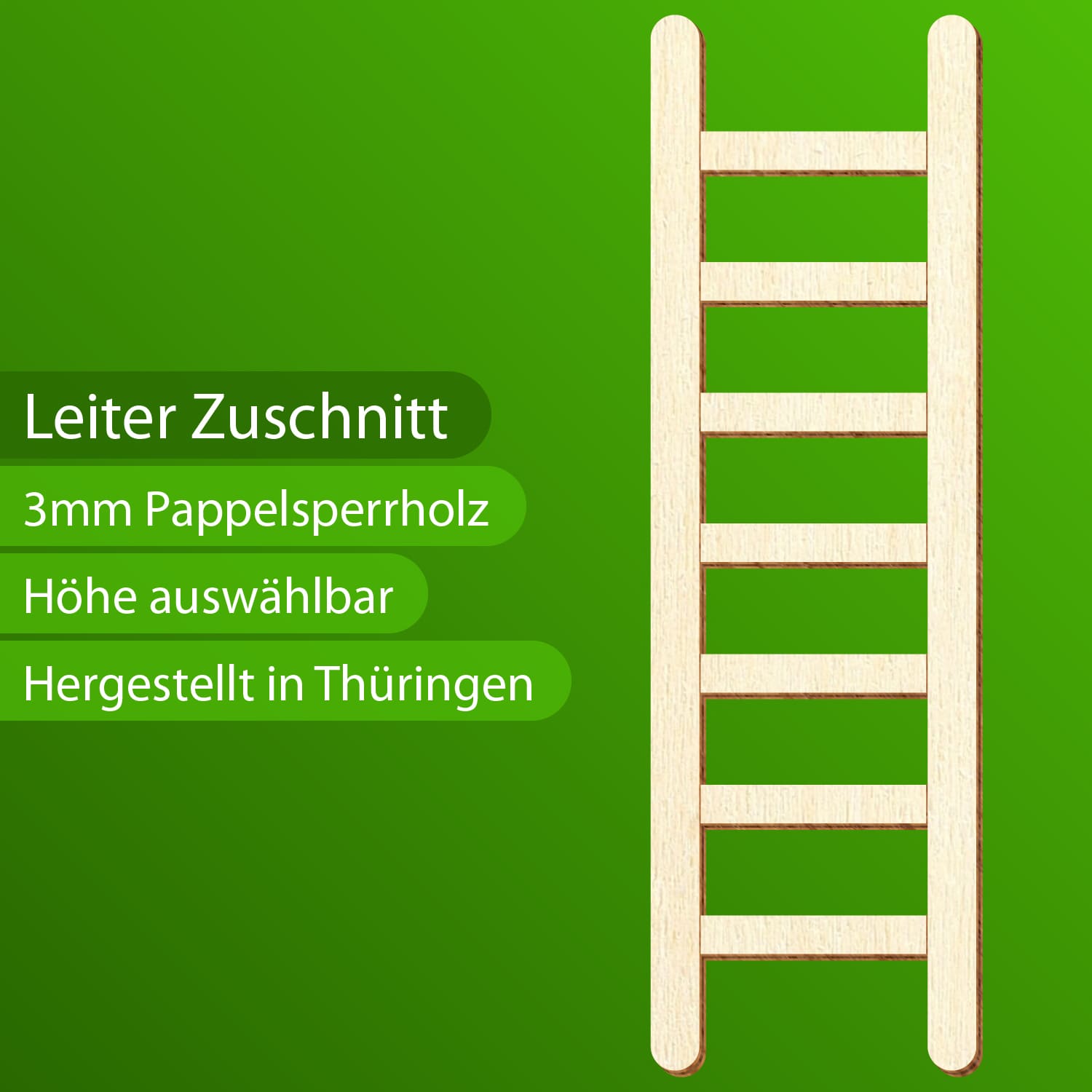 Leiter Dekoleiter Holz Zuschnitt 3-50cm