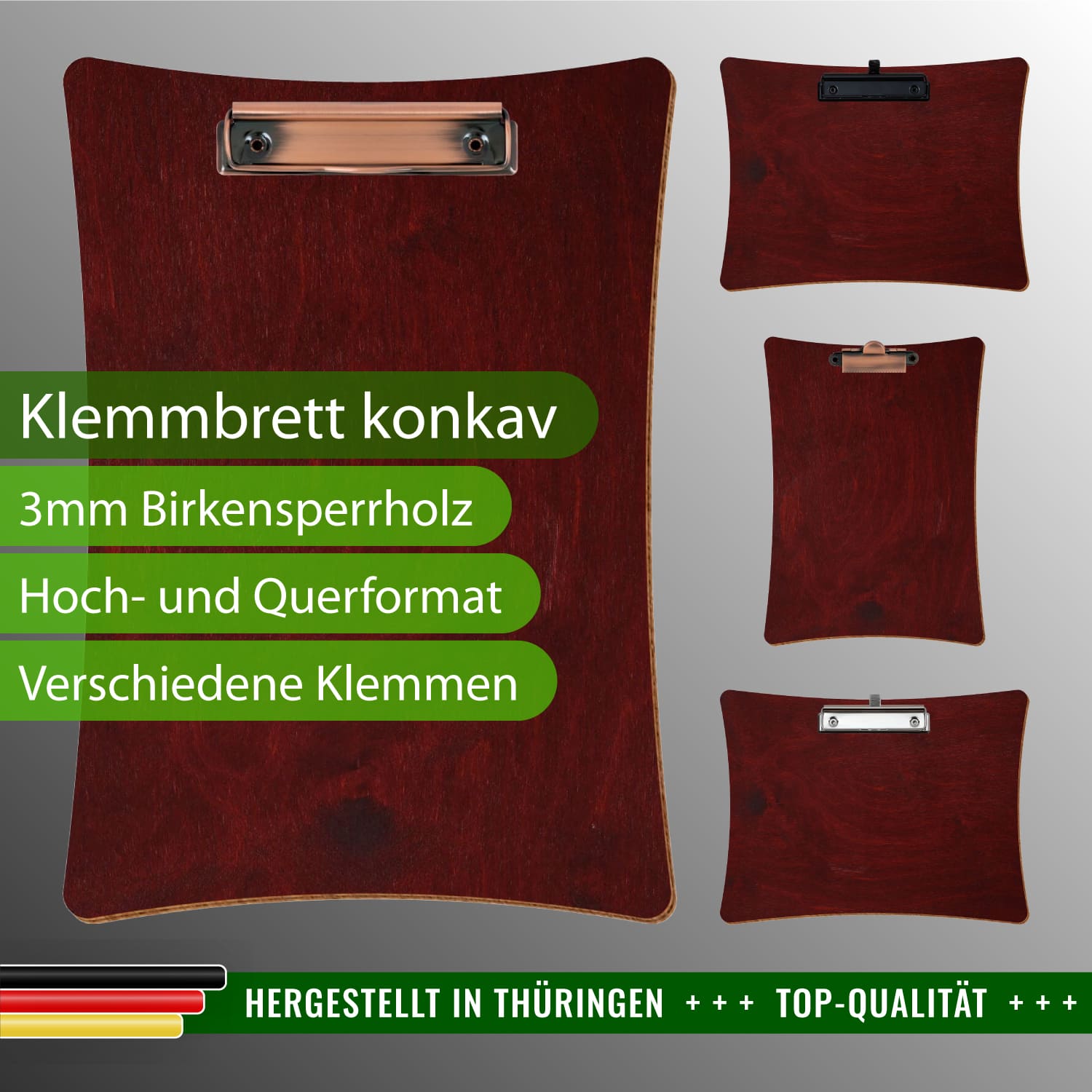 Klemmbrett konkav Mahagoni