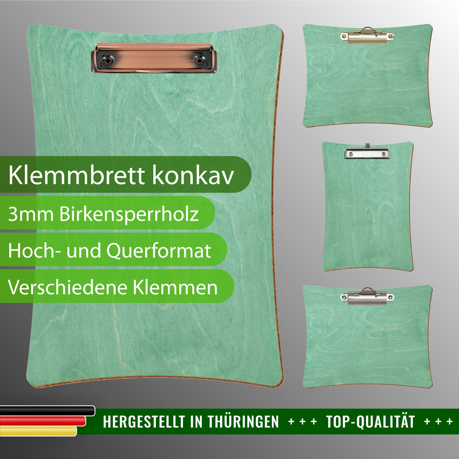 Klemmbrett konkav Minzgrün