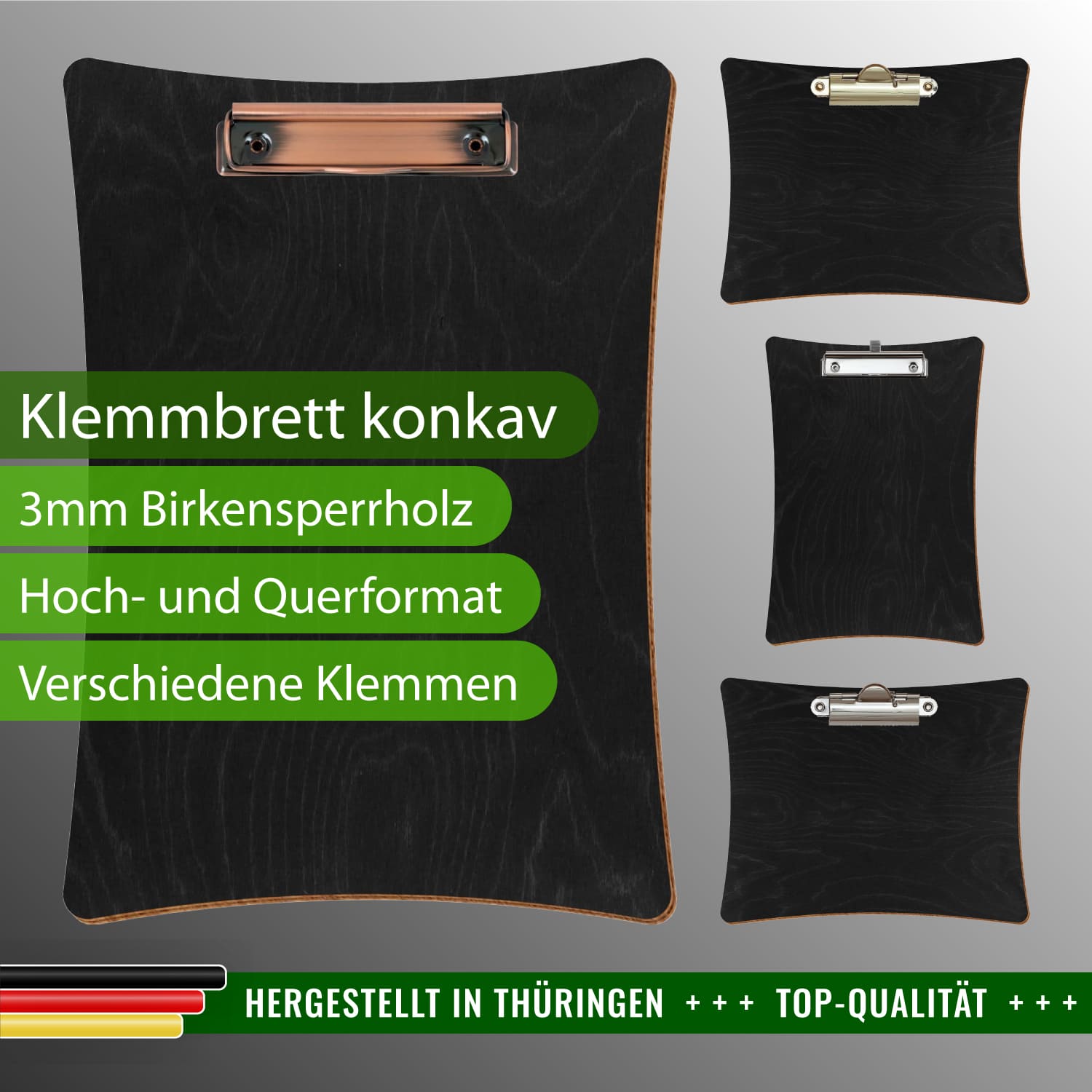 Klemmbrett konkav Anthrazit