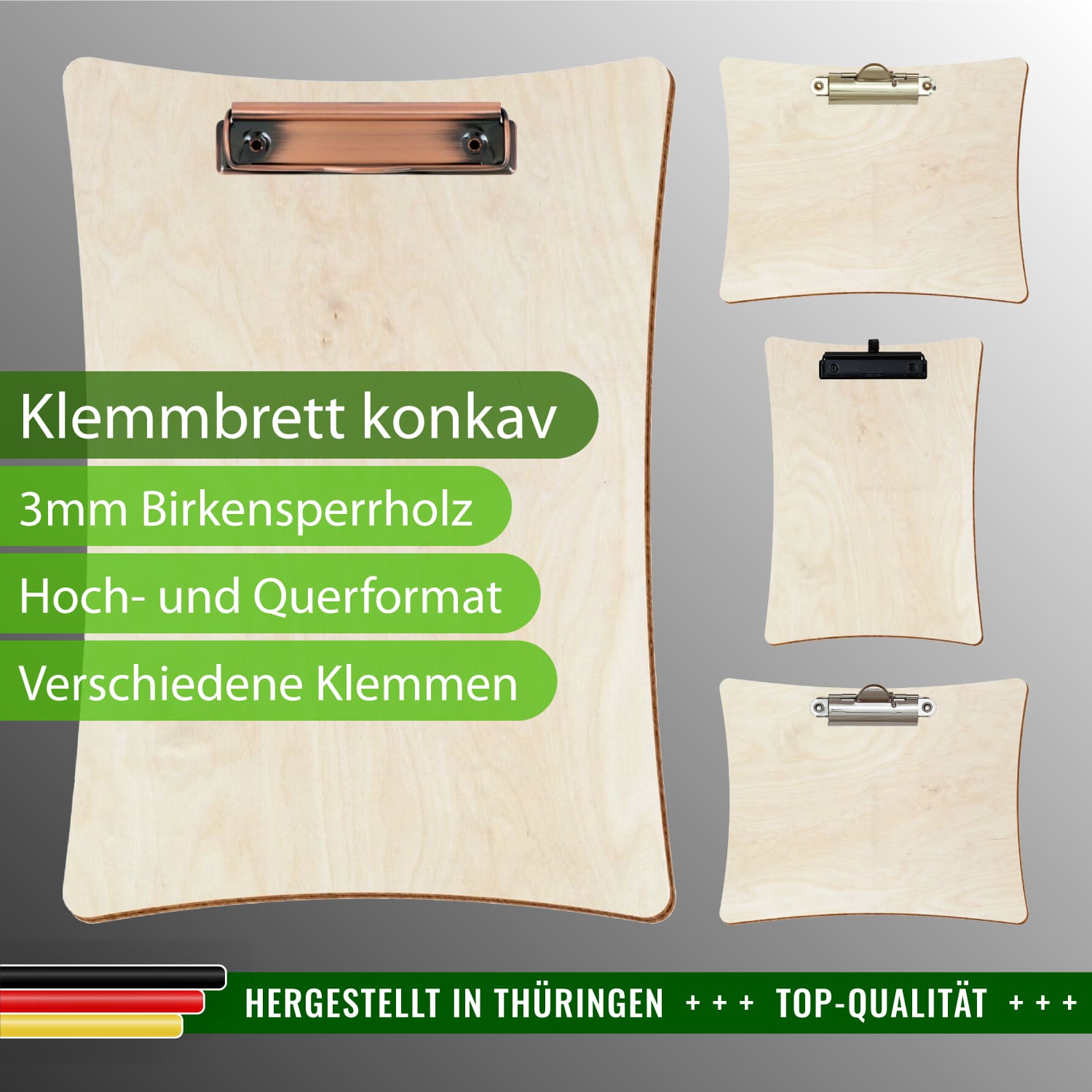 Klemmbrett konkav farblos Natur
