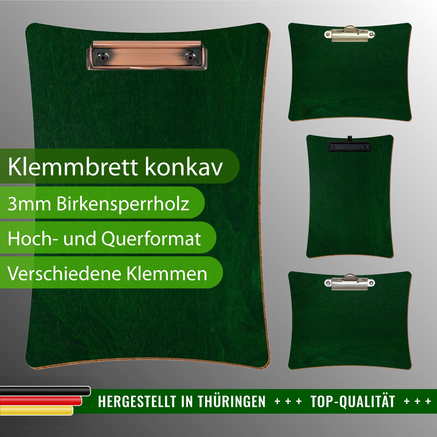 Klemmbrett konkav Dunkelgrün
