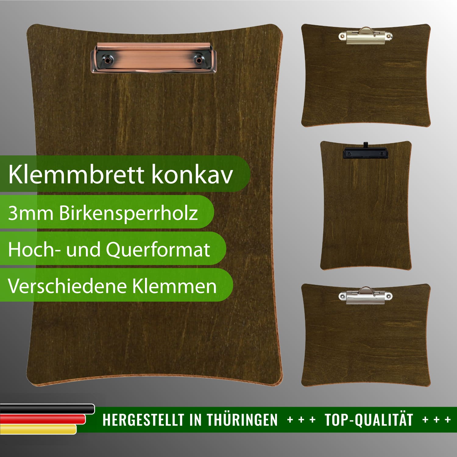 Klemmbrett konkav Haselnuss