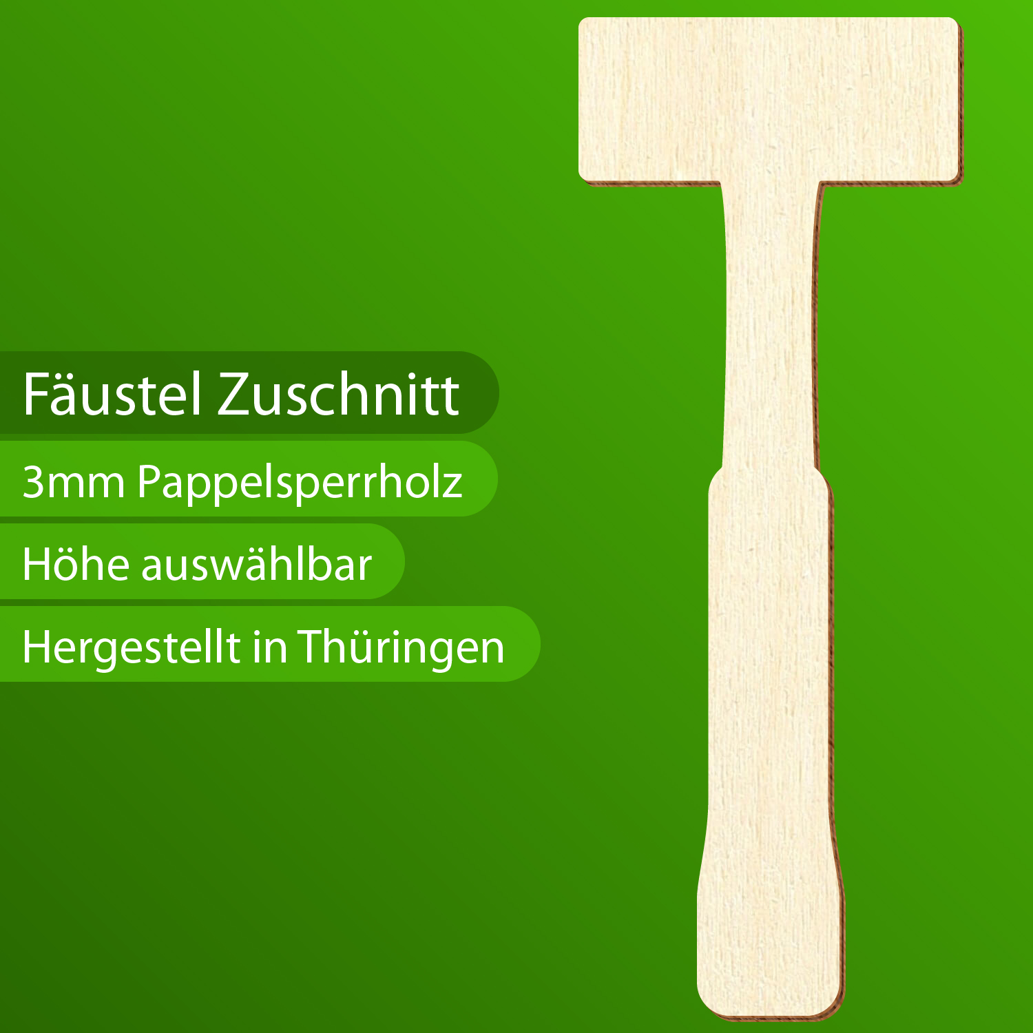 Fäustel Holz Zuschnitt 3-50cm