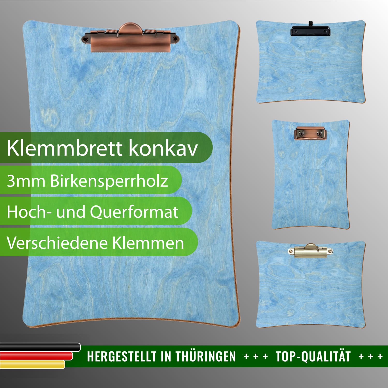 Klemmbrett konkav Hellblau