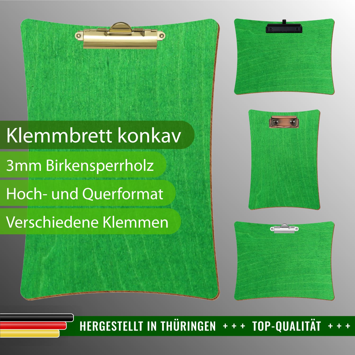Klemmbrett konkav Hellgrün
