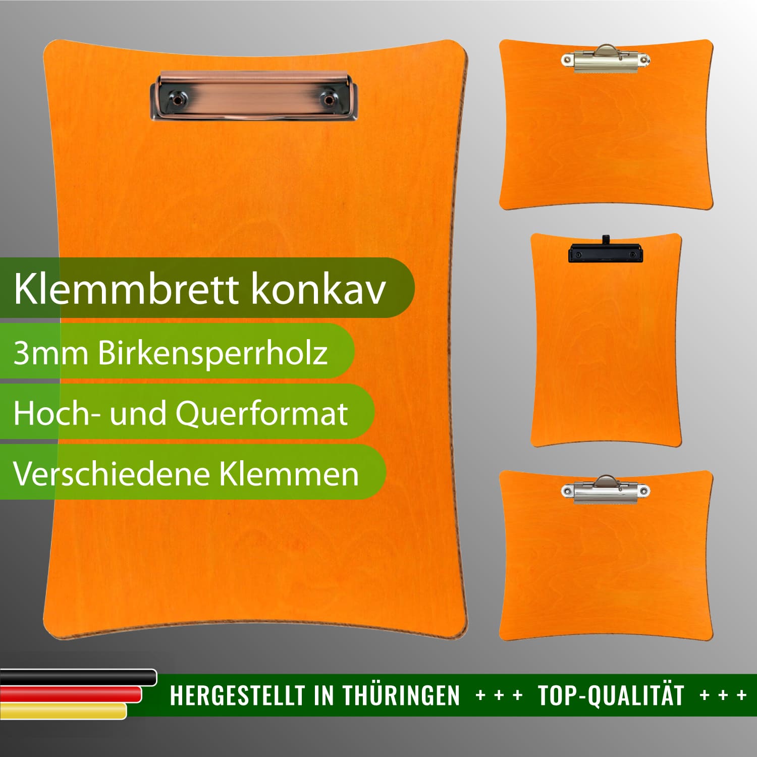 Klemmbrett konkav Orange