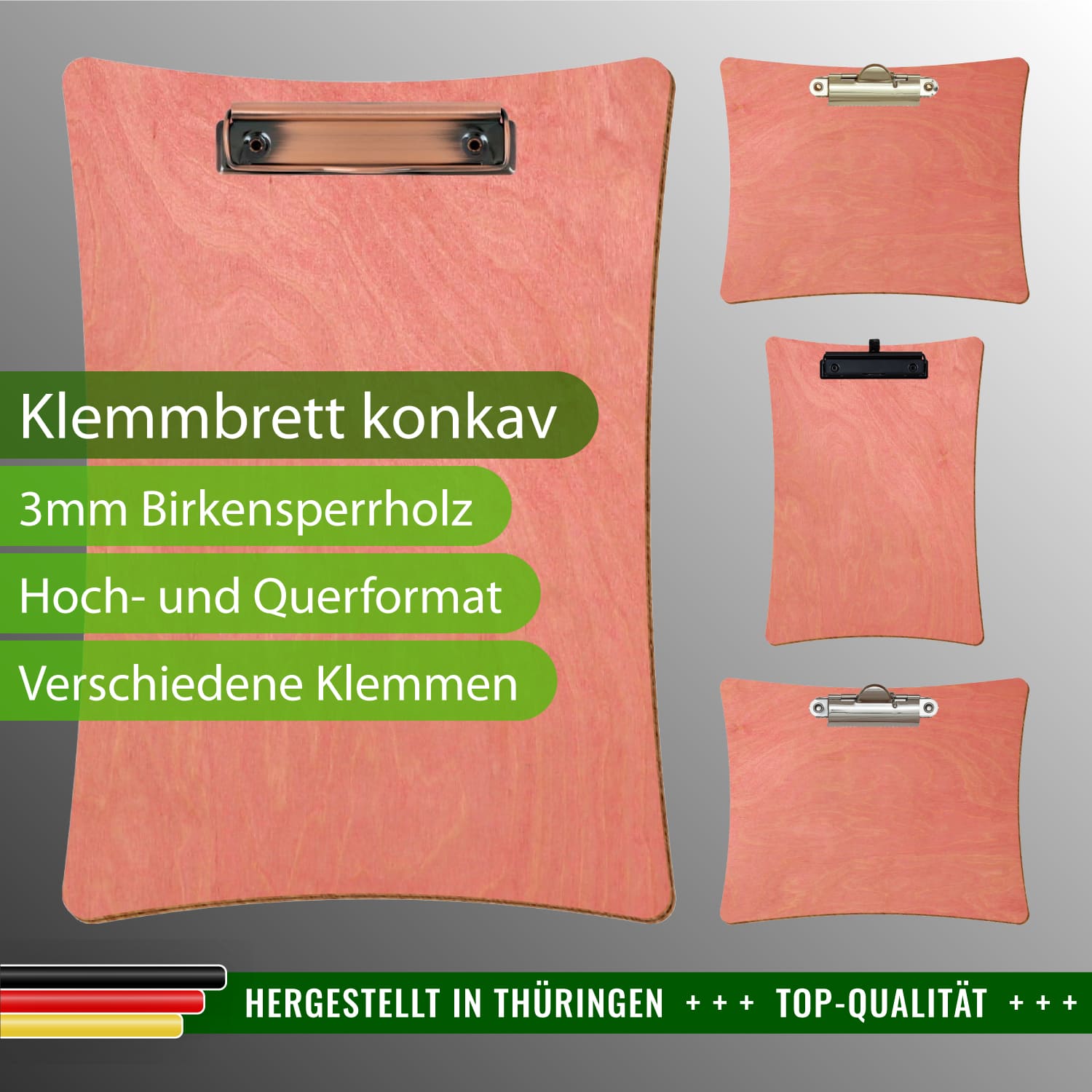 Klemmbrett konkav Rosa mit Produktinfos
