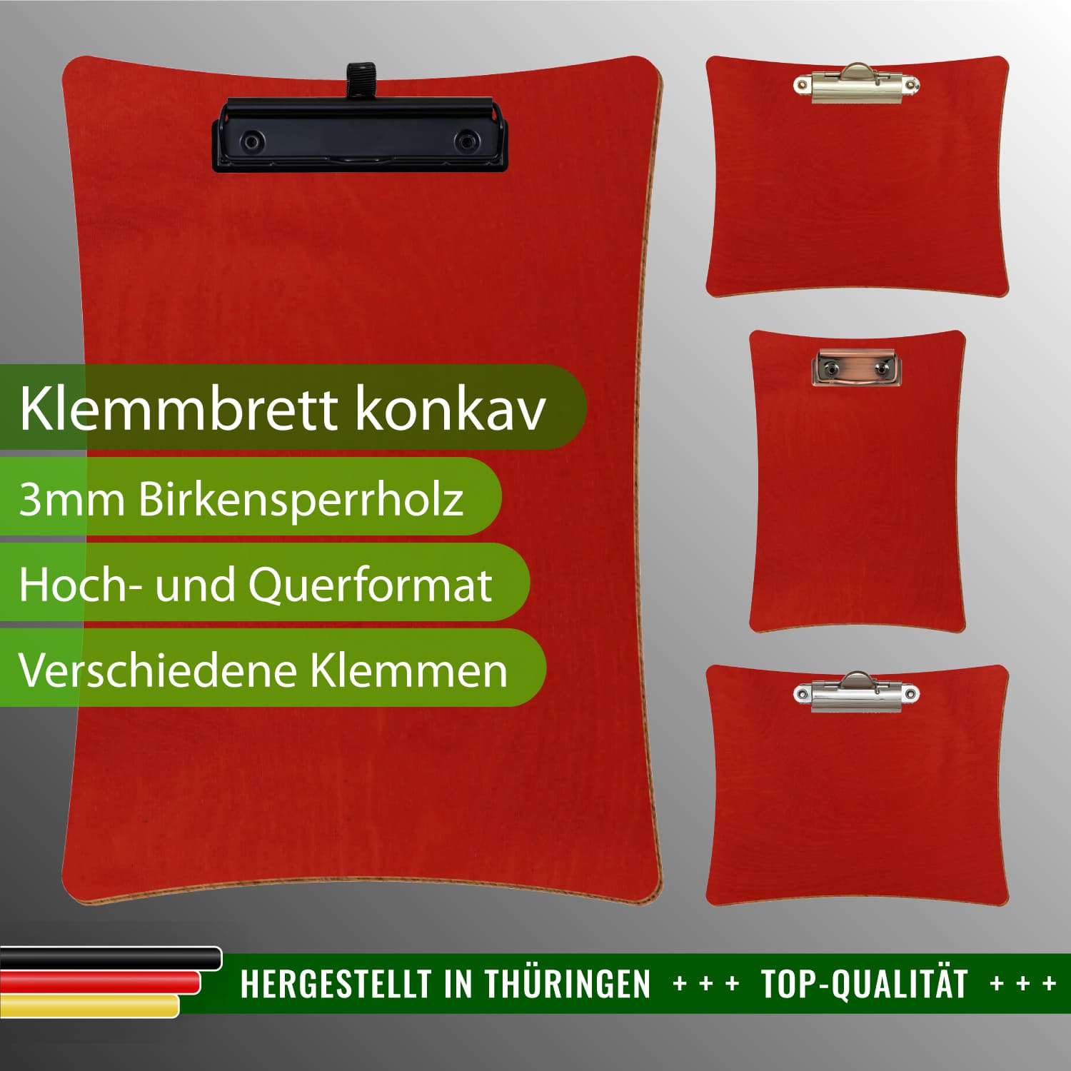 Klemmbrett konkav Rot