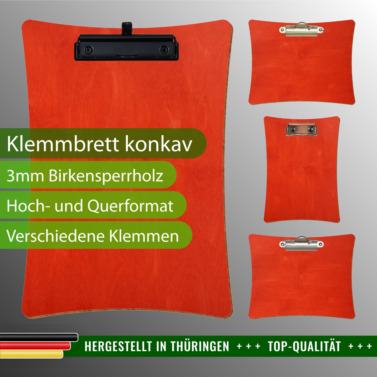 Klemmbrett konkav Scharlachrot