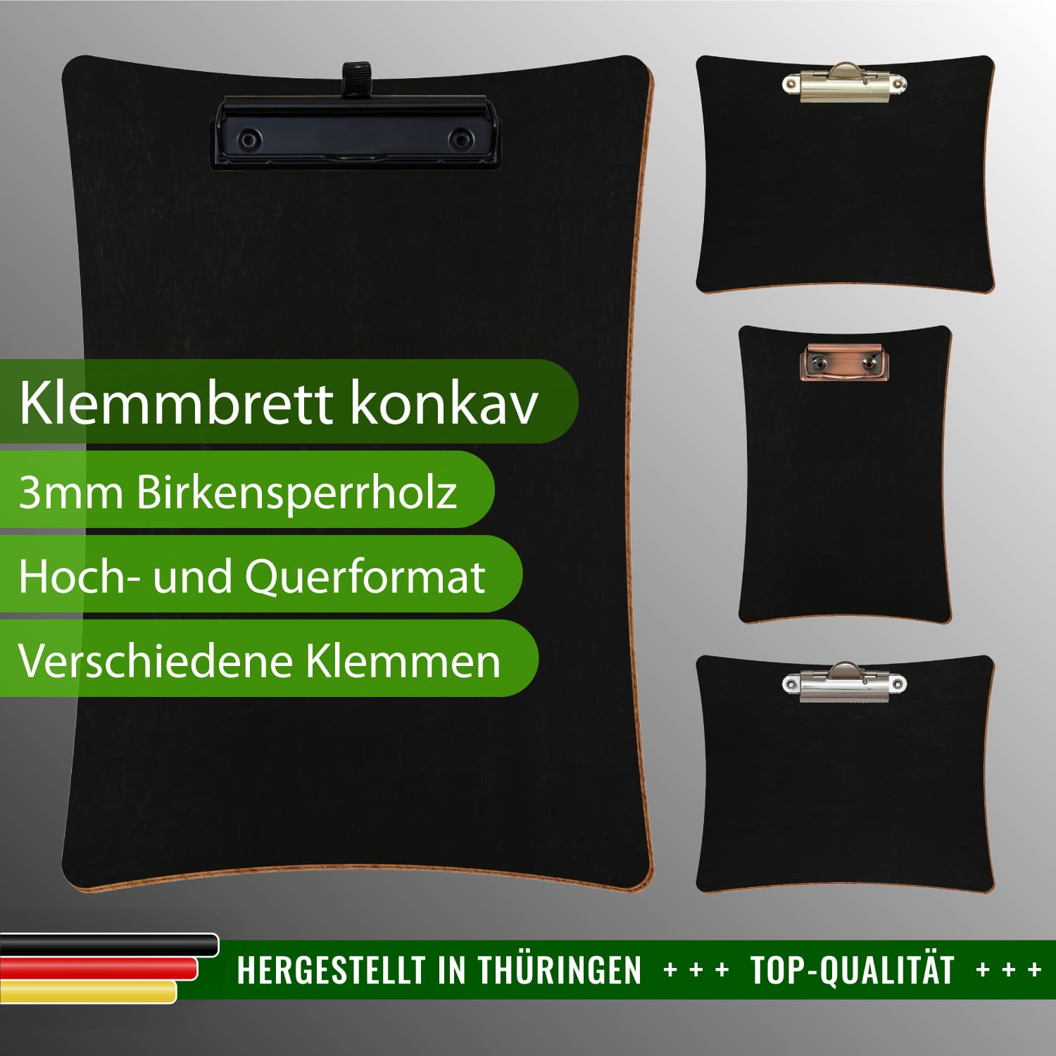 Klemmbrett konkav Schwarz