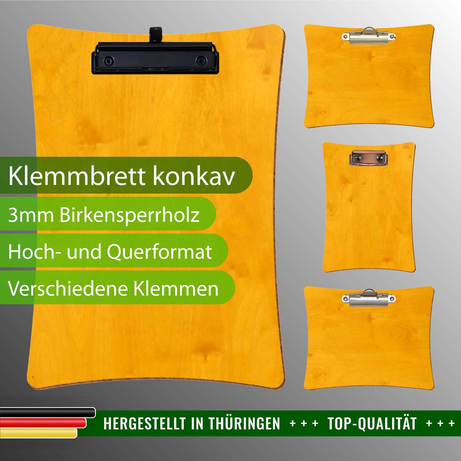 Klemmbrett konkav Zitronengelb mit Produktinfos