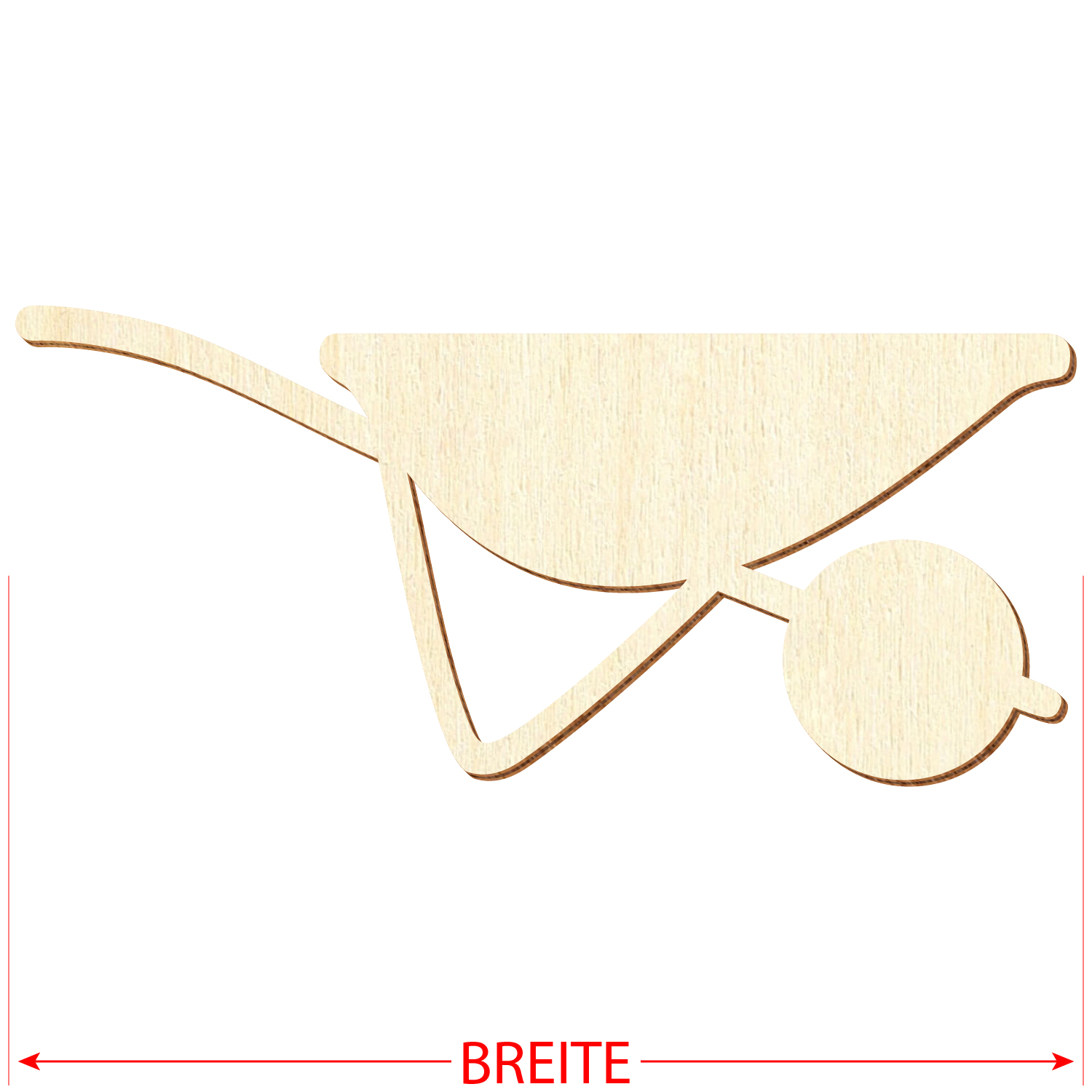 Schubkarre Holz Zuschnitt 5-50cm - Größe