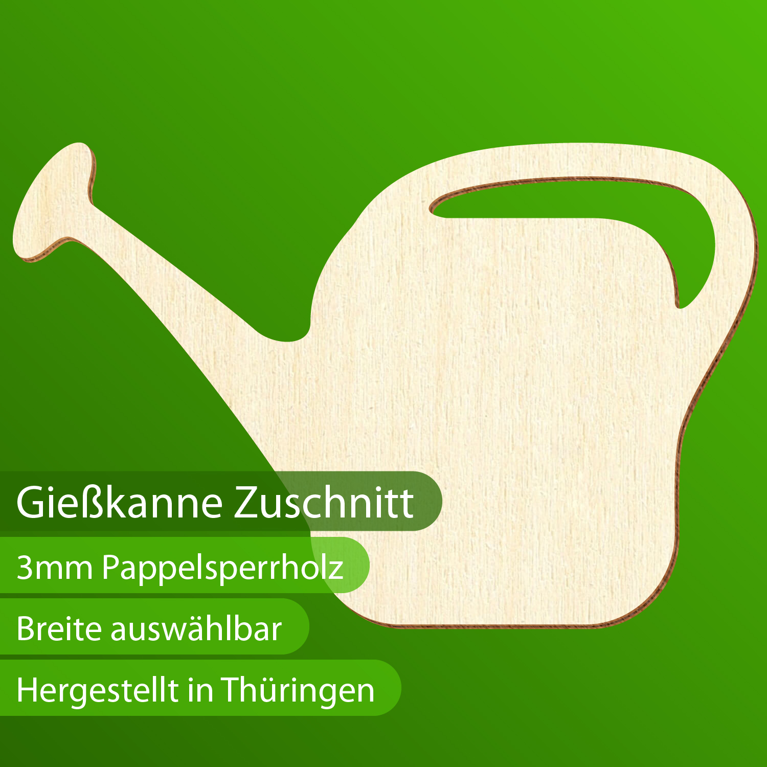 Gießkanne Holz Zuschnitt 3-50cm