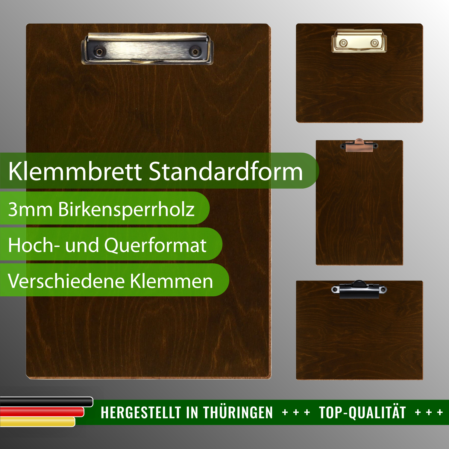 Klemmbrett Standardform Eiche dunkel mit Produktinfos