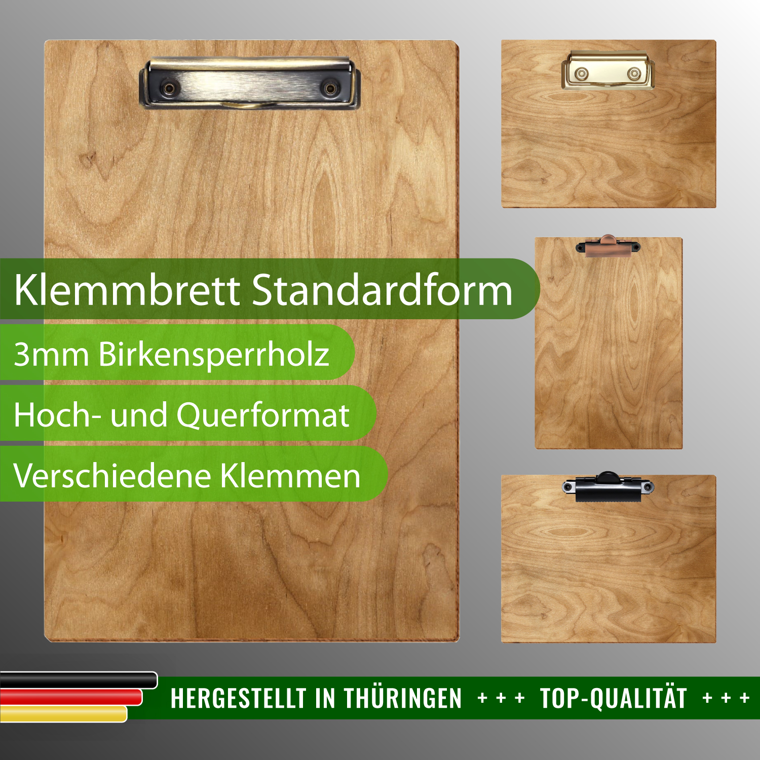 Klemmbrett Standardform Birke rustikal