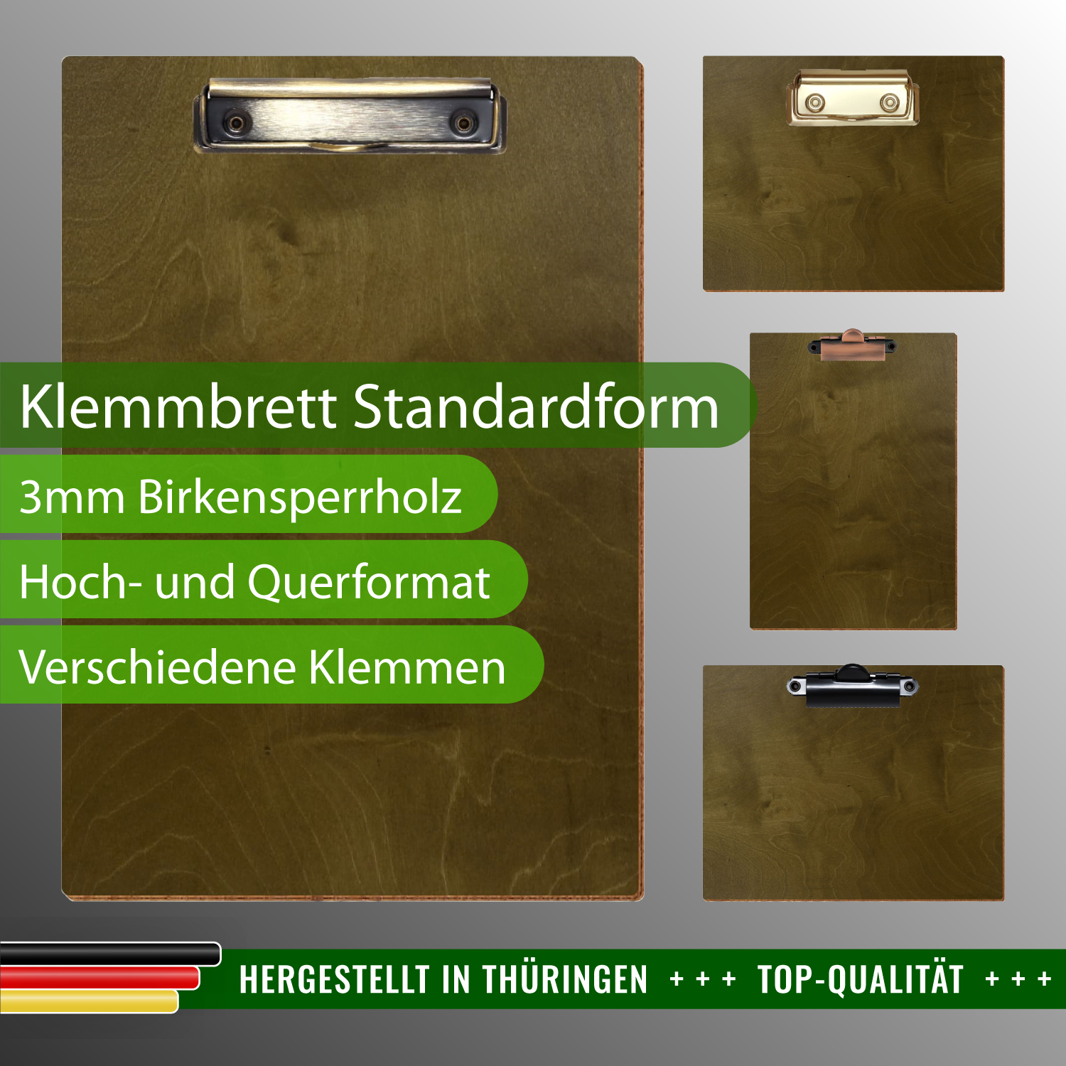 Klemmbrett Standardform Nussbaum hell