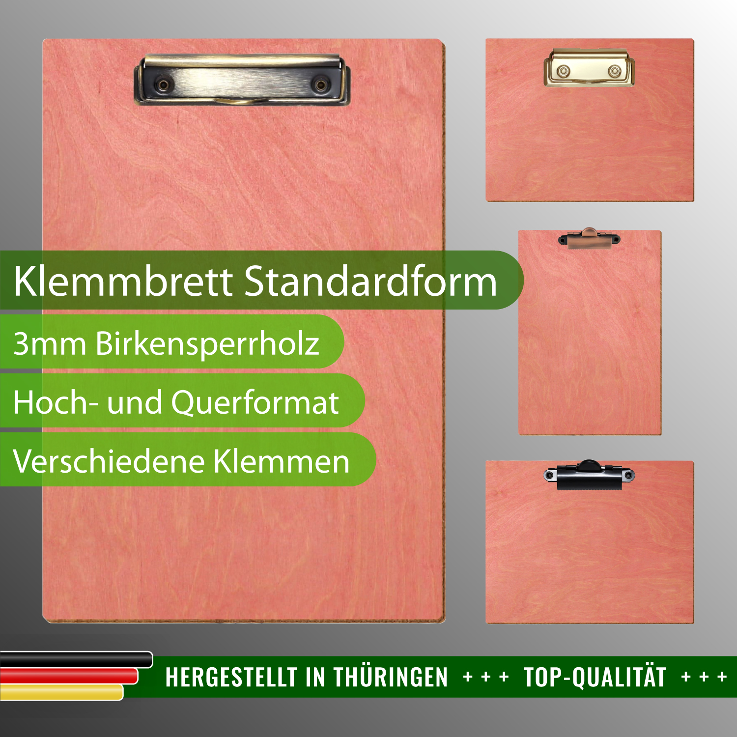 Klemmbrett Standardform Rosa
