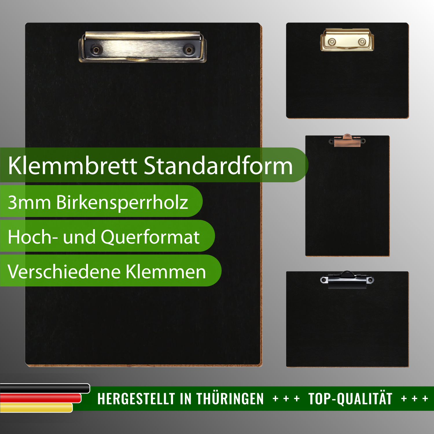 Klemmbrett Standardform Schwarz