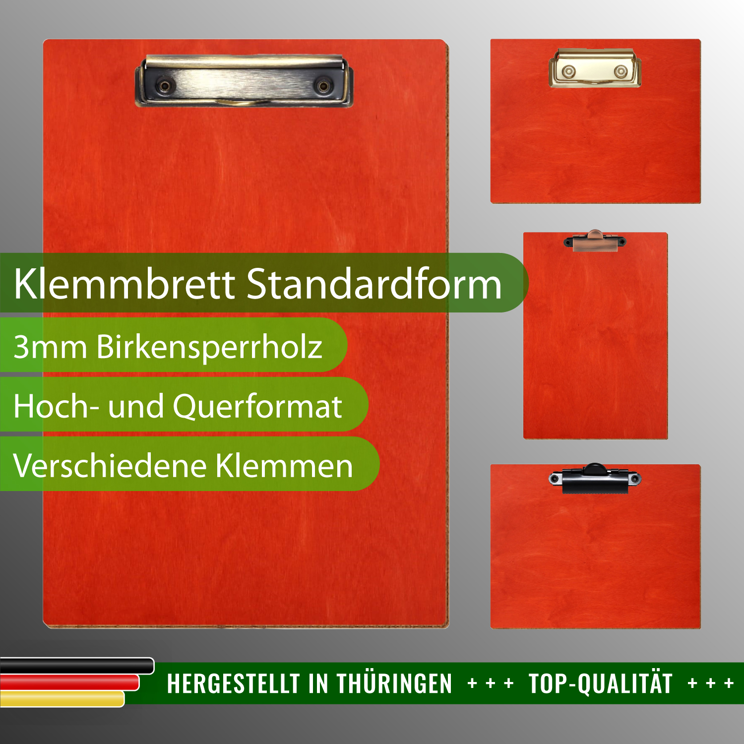 Klemmbrett Standardform Scharlachrot mit Produktinfos