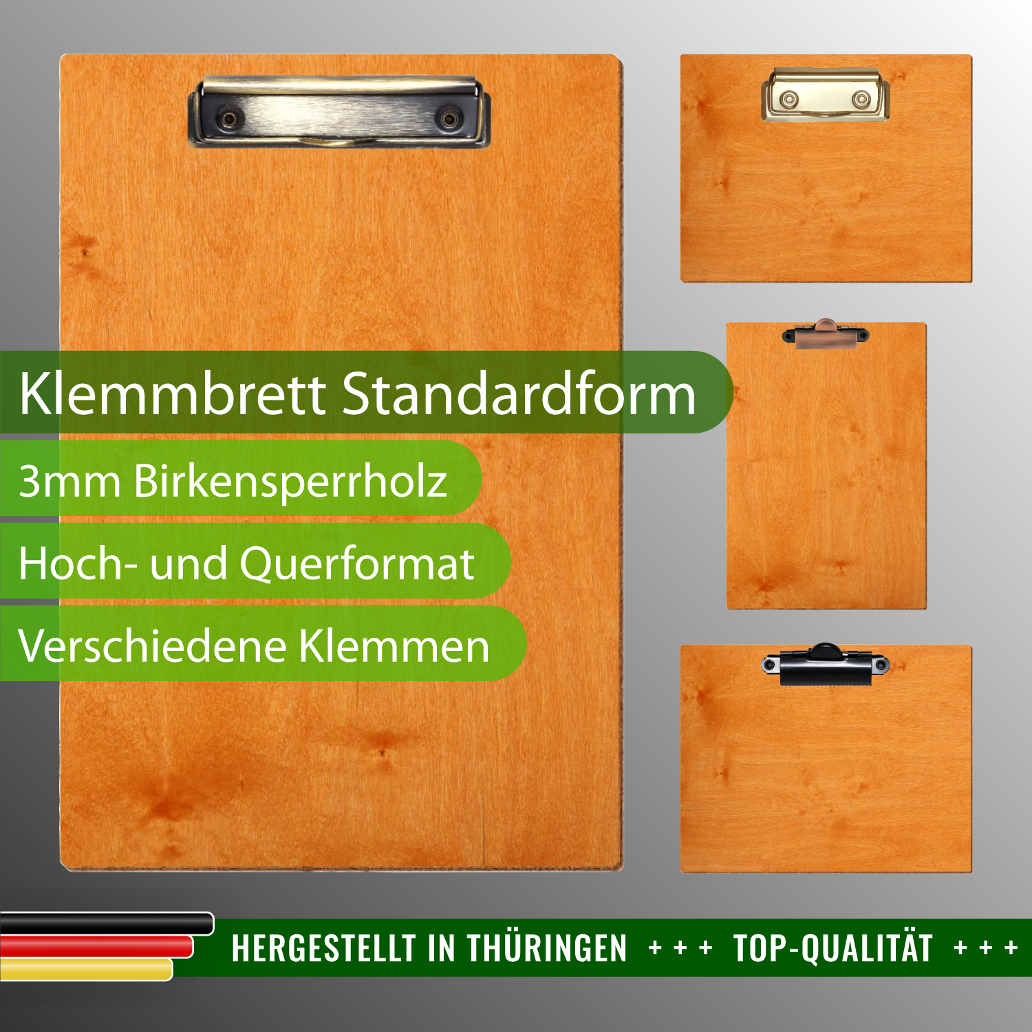Klemmbrett Standardform Toscana mit Produktinfos