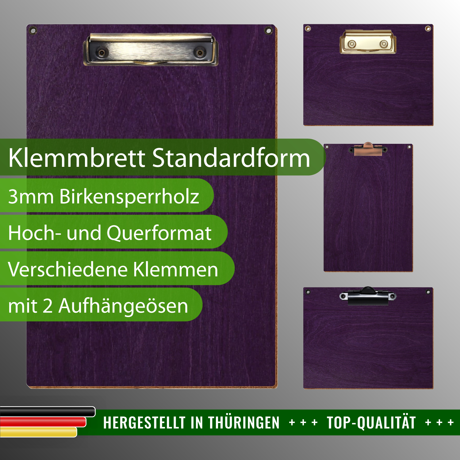Klemmbrett Standardform Lila mit Ösen